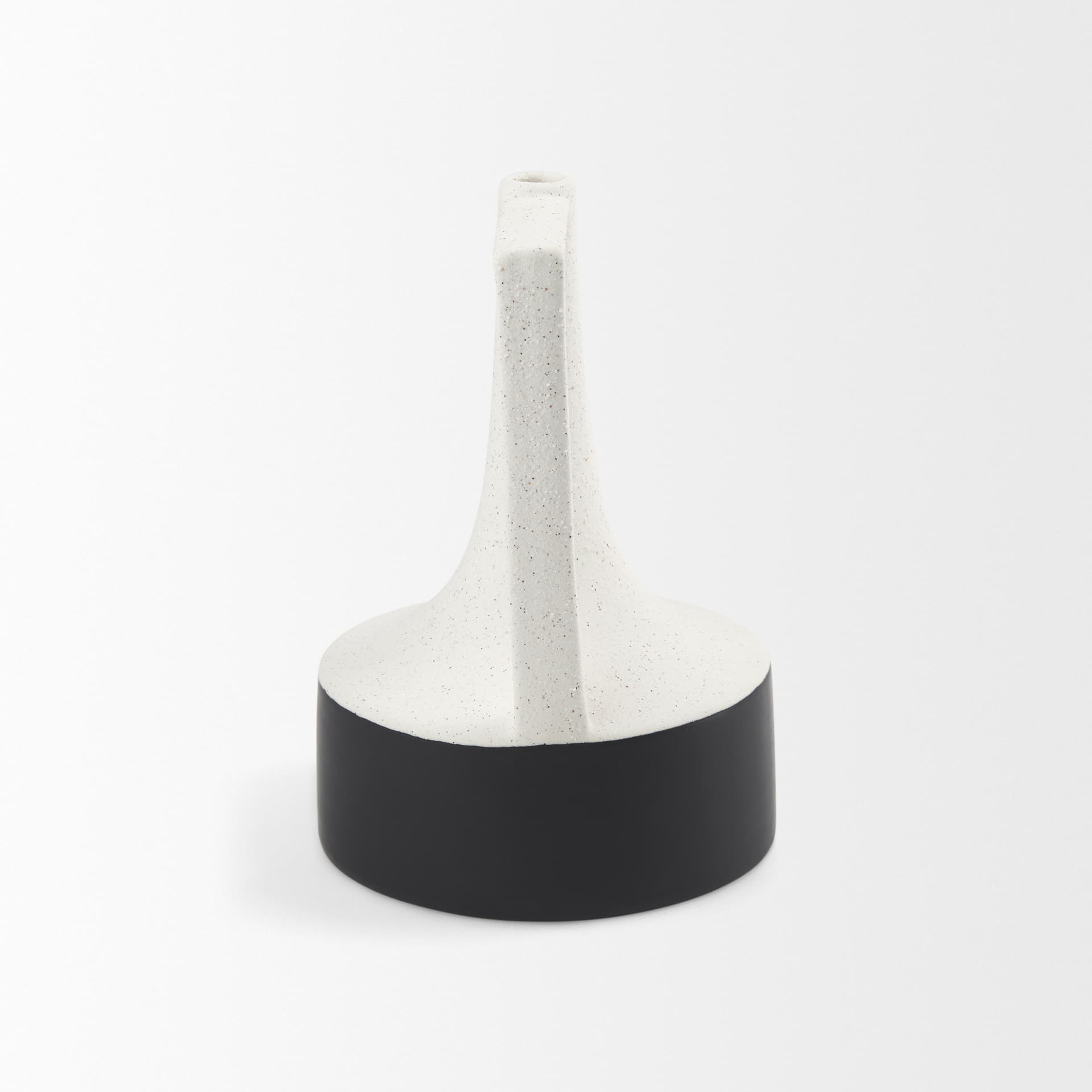 Burton 11.6H Medium White and Black Ceramic Jug Vase — product photograph