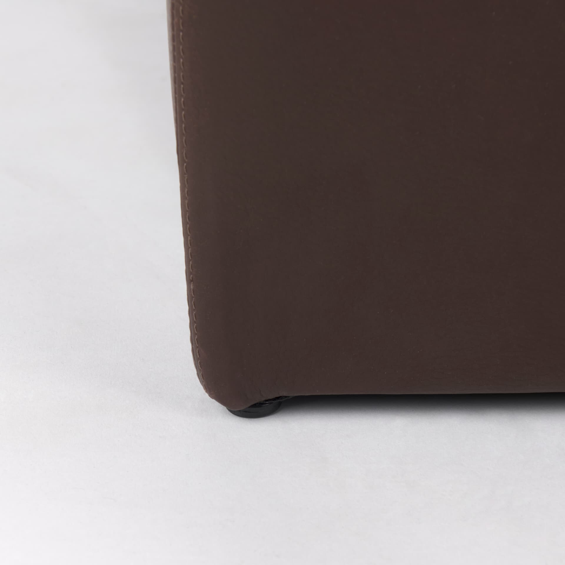 Minara 36L x 36W x 16H Square Dark Brown Leather Wrapped Ottoman — product photograph