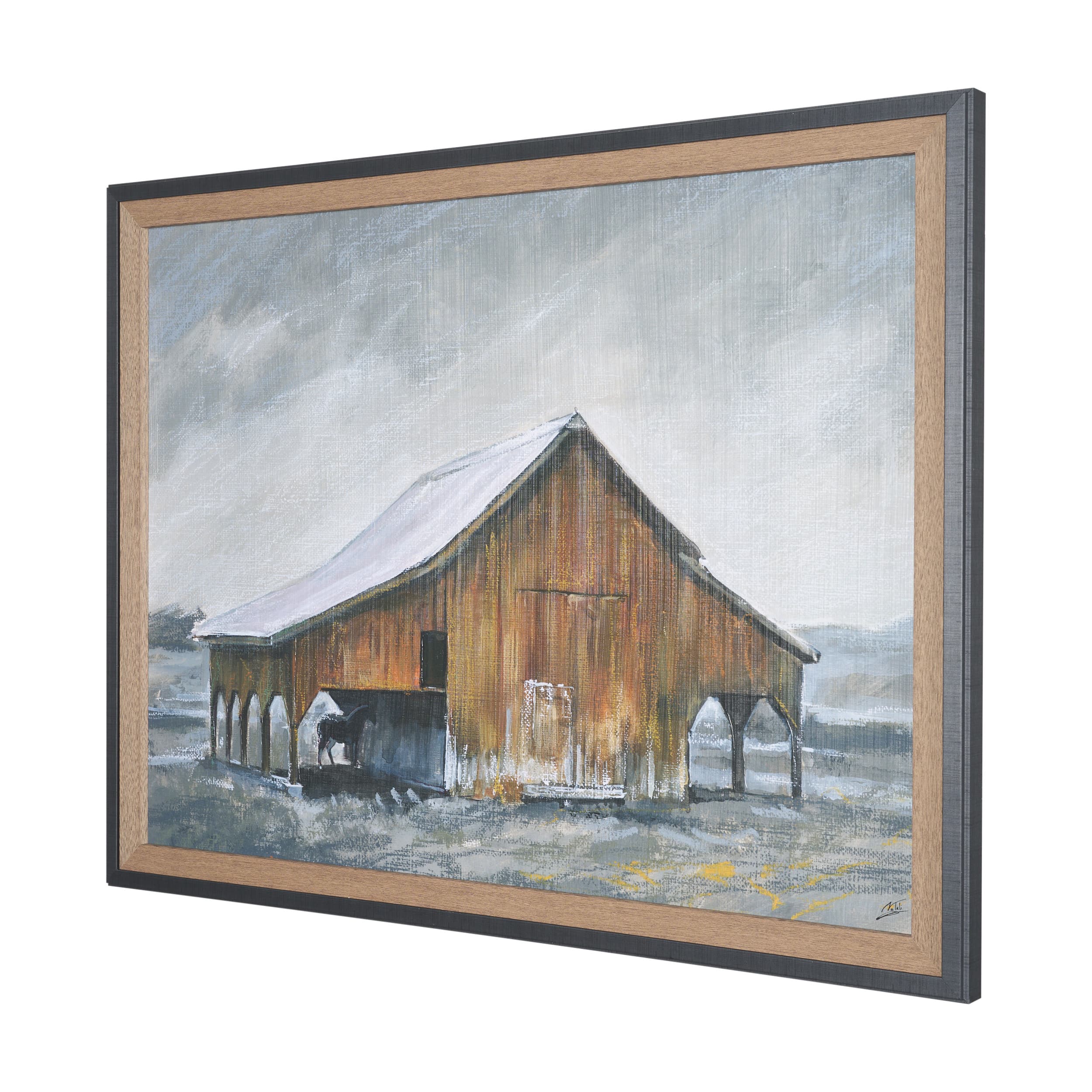 Old Barn III by Mercana Studio a Hand Embellished Textured Framed Art Print — product photograph