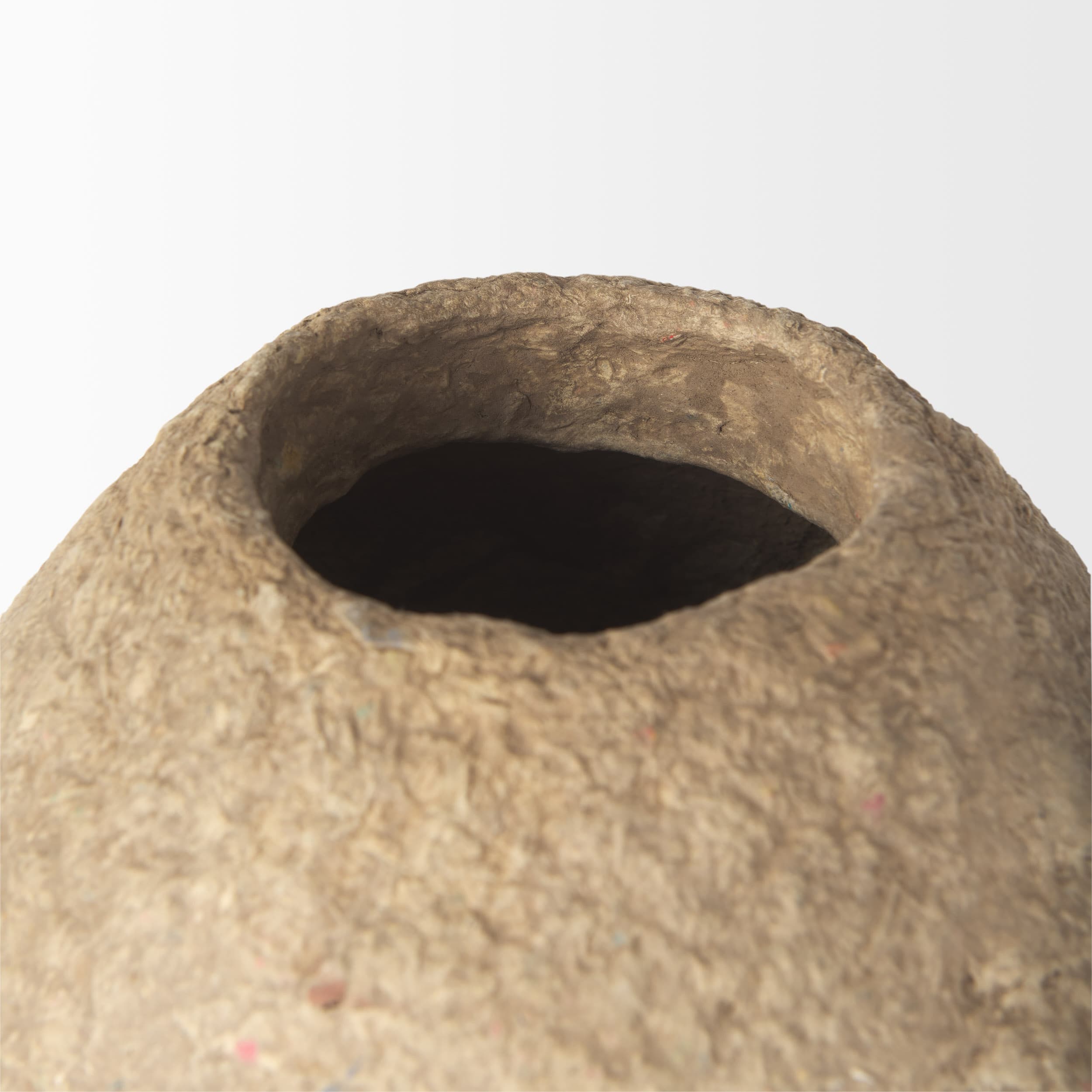 Rundal Large Beige Paper Mache Vase — product photograph