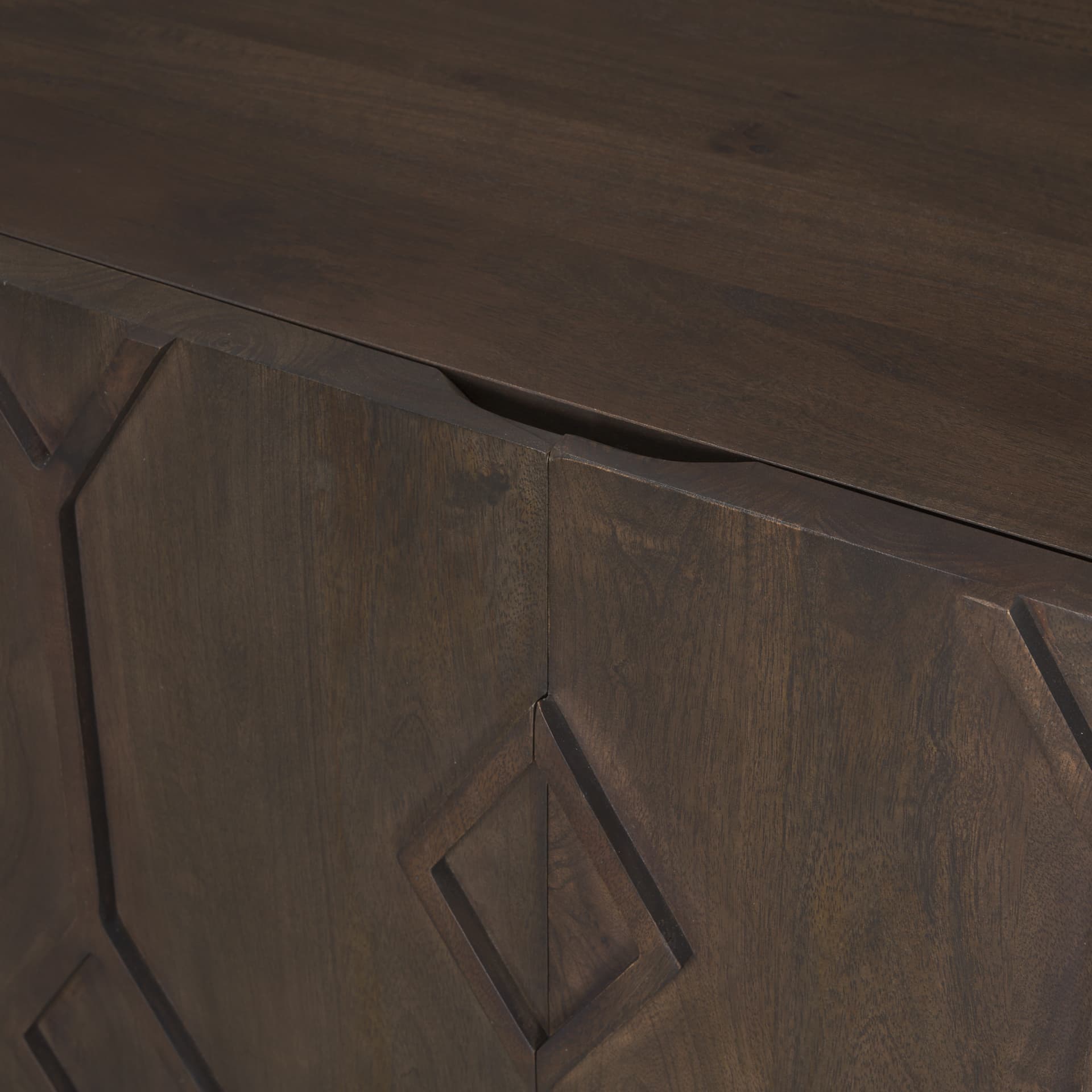 Heera Dark Brown Diamond Motif w/ Shelf Accent Cabinet — product photograph