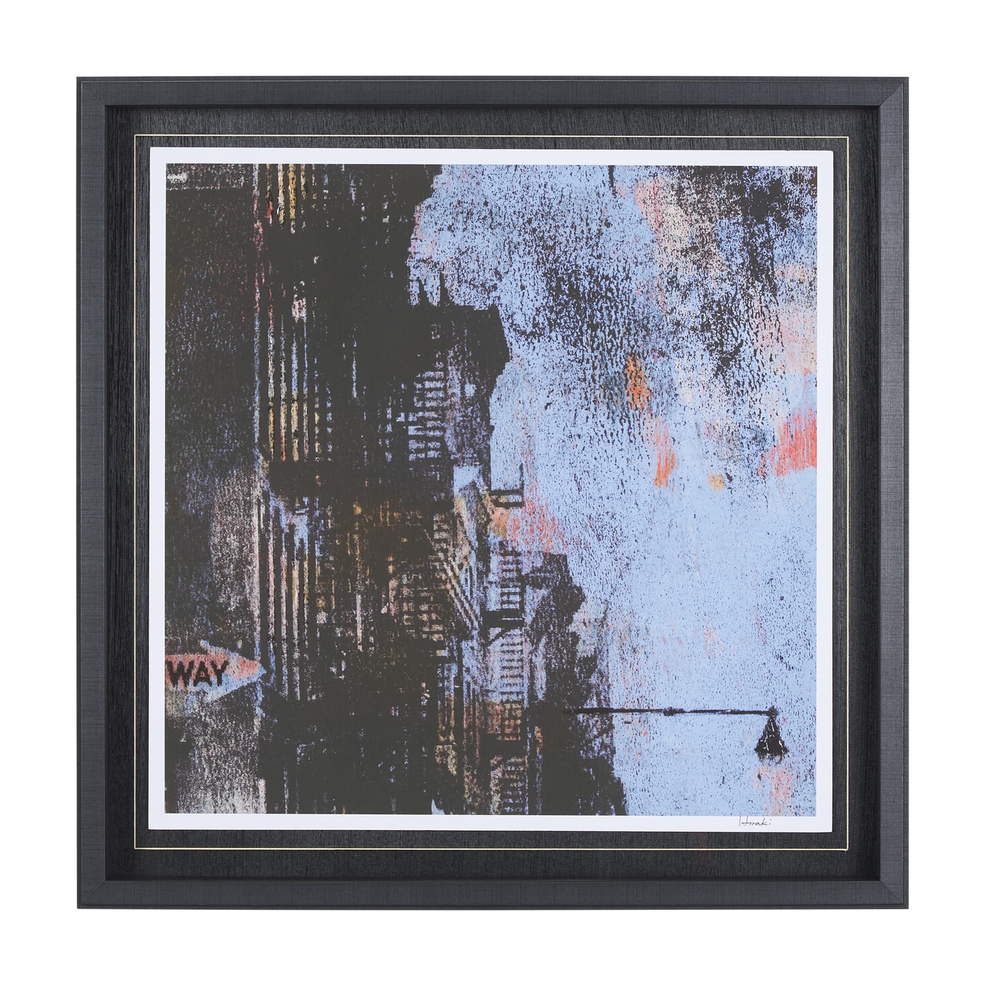 City Vibe I by Mercana Studio a Hand Embellished Textured Framed Art Print Matted under Glass — product photograph