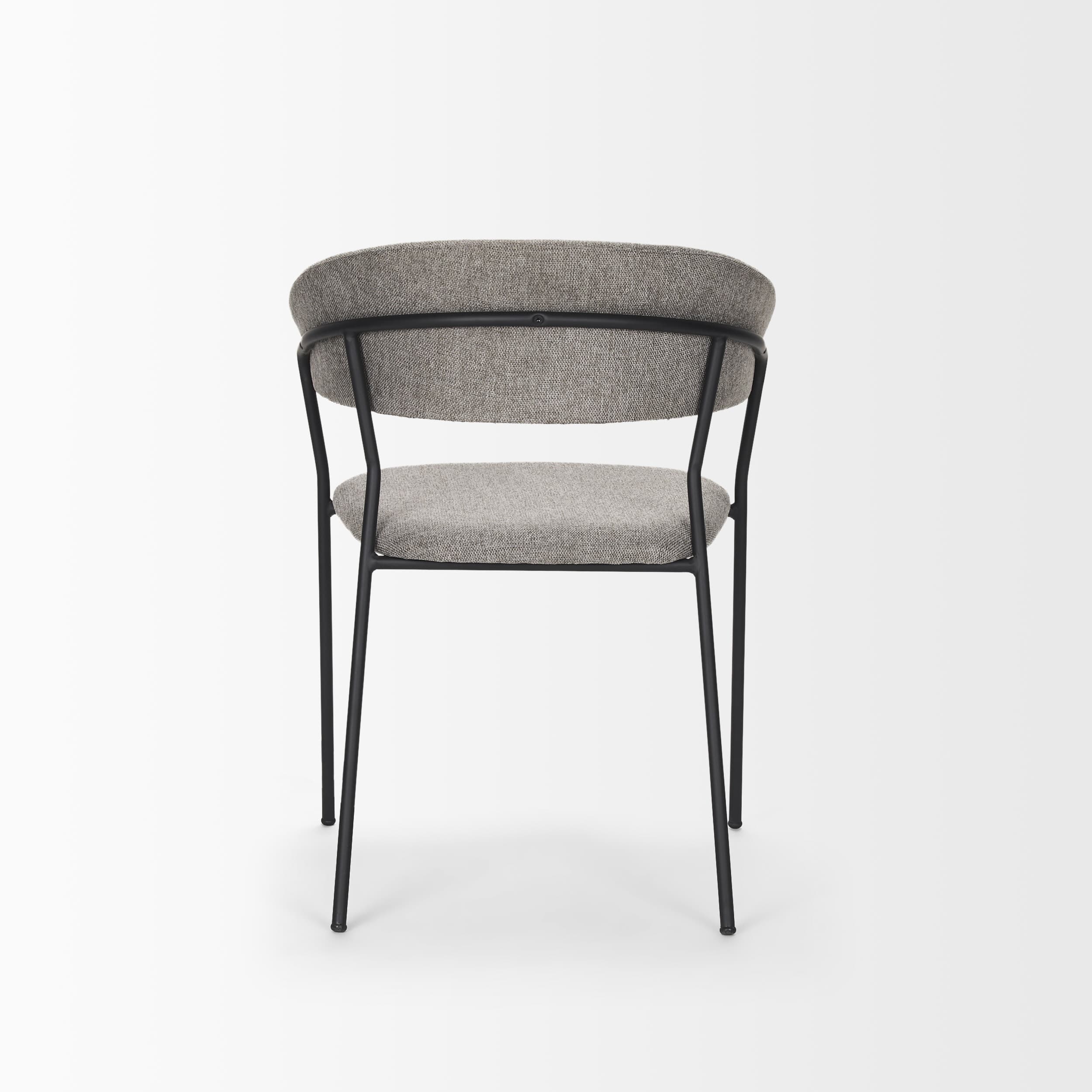 Carolyn Contoured Back Dining Side Chair | Gray Fabric w/ Metal — product photograph