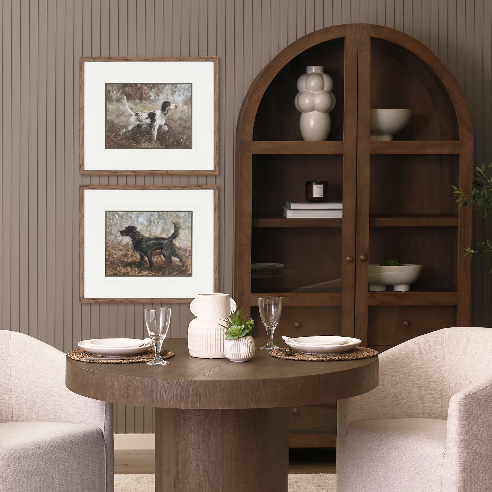 The Loyal Tracker I by Mercana Studio Textured Framed Artwork Matted under Glass — in a styled room