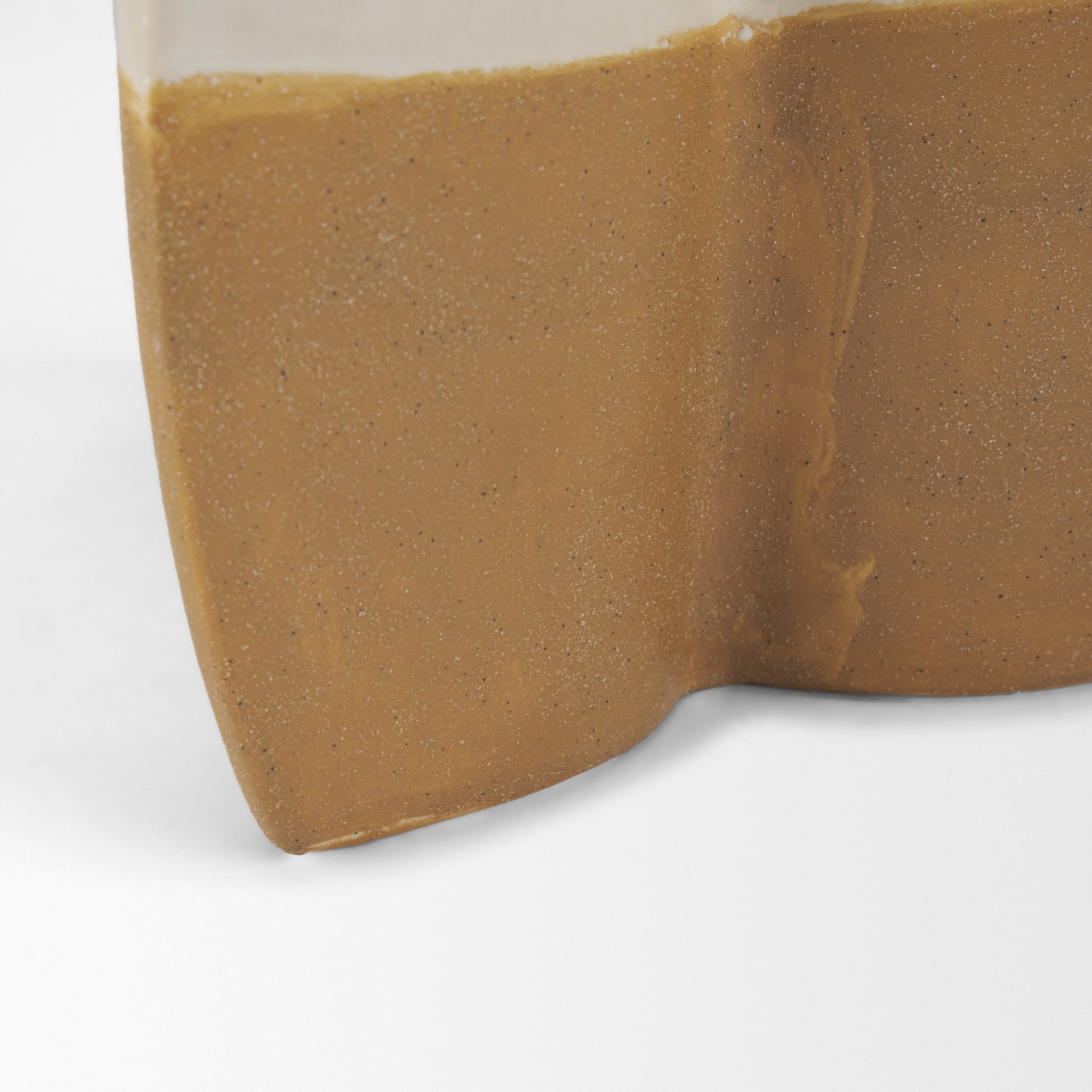 Vania Large Off White w/ Tan Textured Ceramic Vase — product photograph