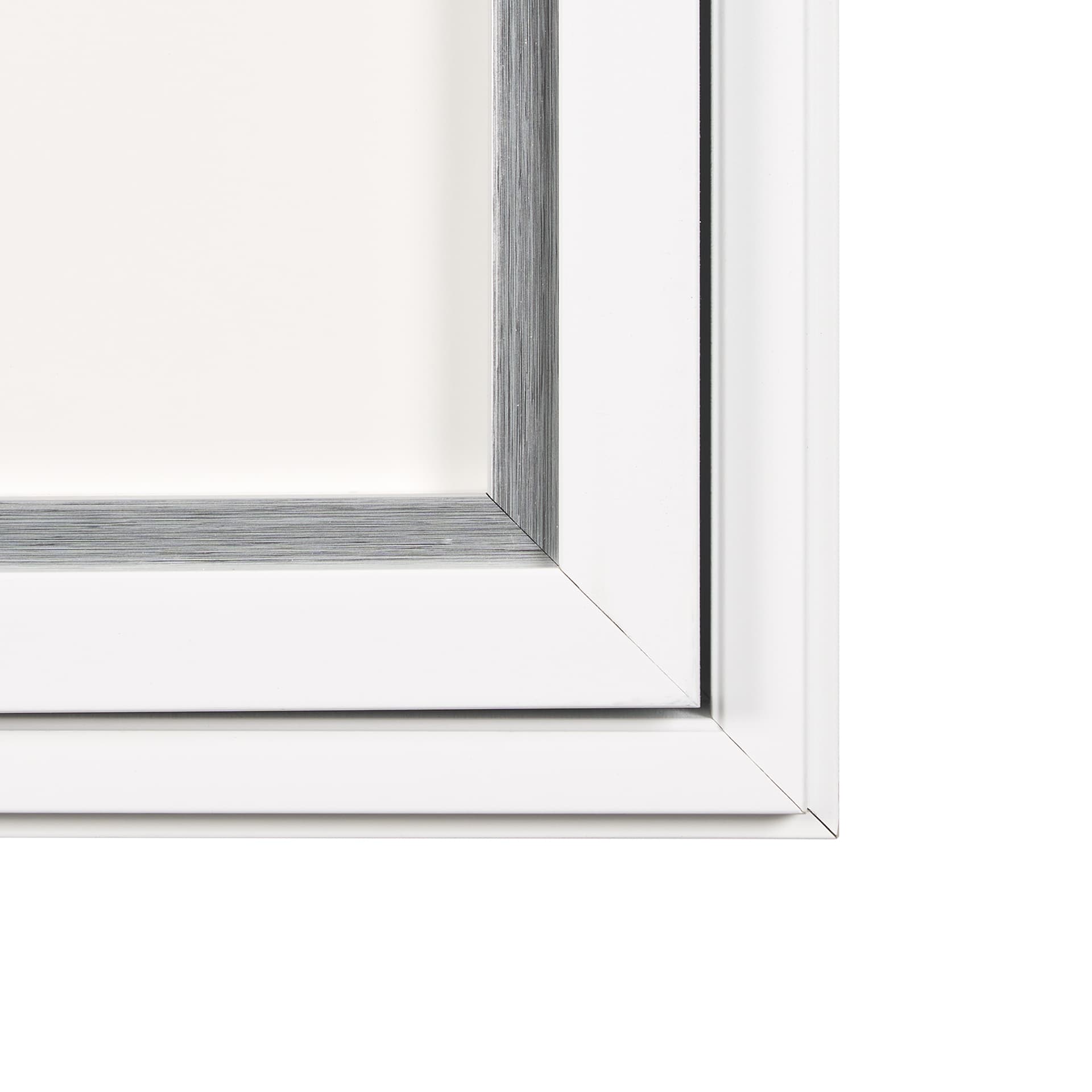 Random Lines Silver by Studio M a handmade Original Framed Artwork under Glass — product photograph