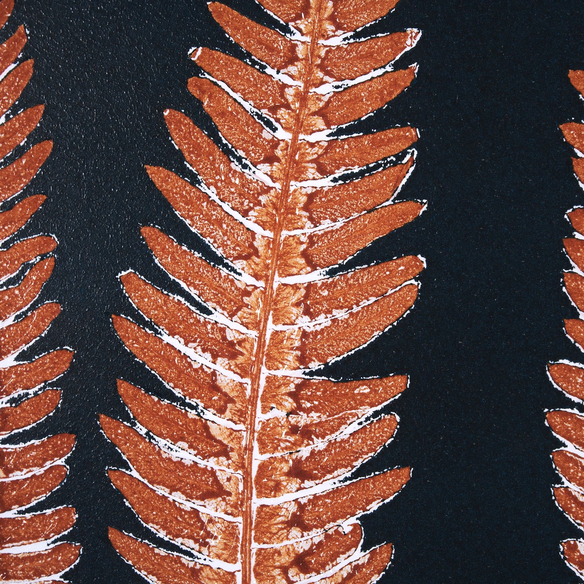 Indigo Fern 4 by Mary Margaret Briggs Hand Embellished Textured Framed Art Print Matted under Glass — product photograph