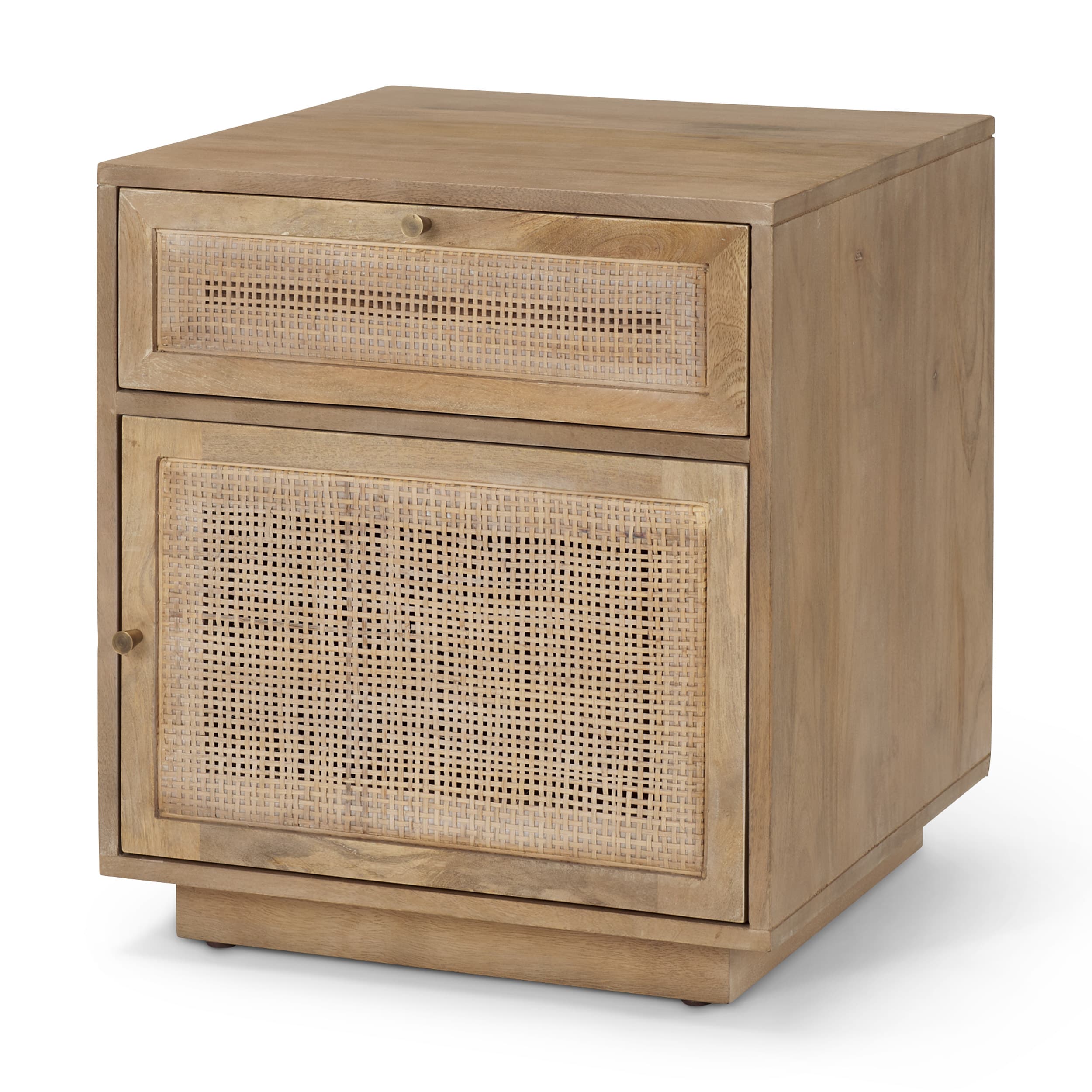 Grier Light Brown Wood w/ Cane End Table — product photograph