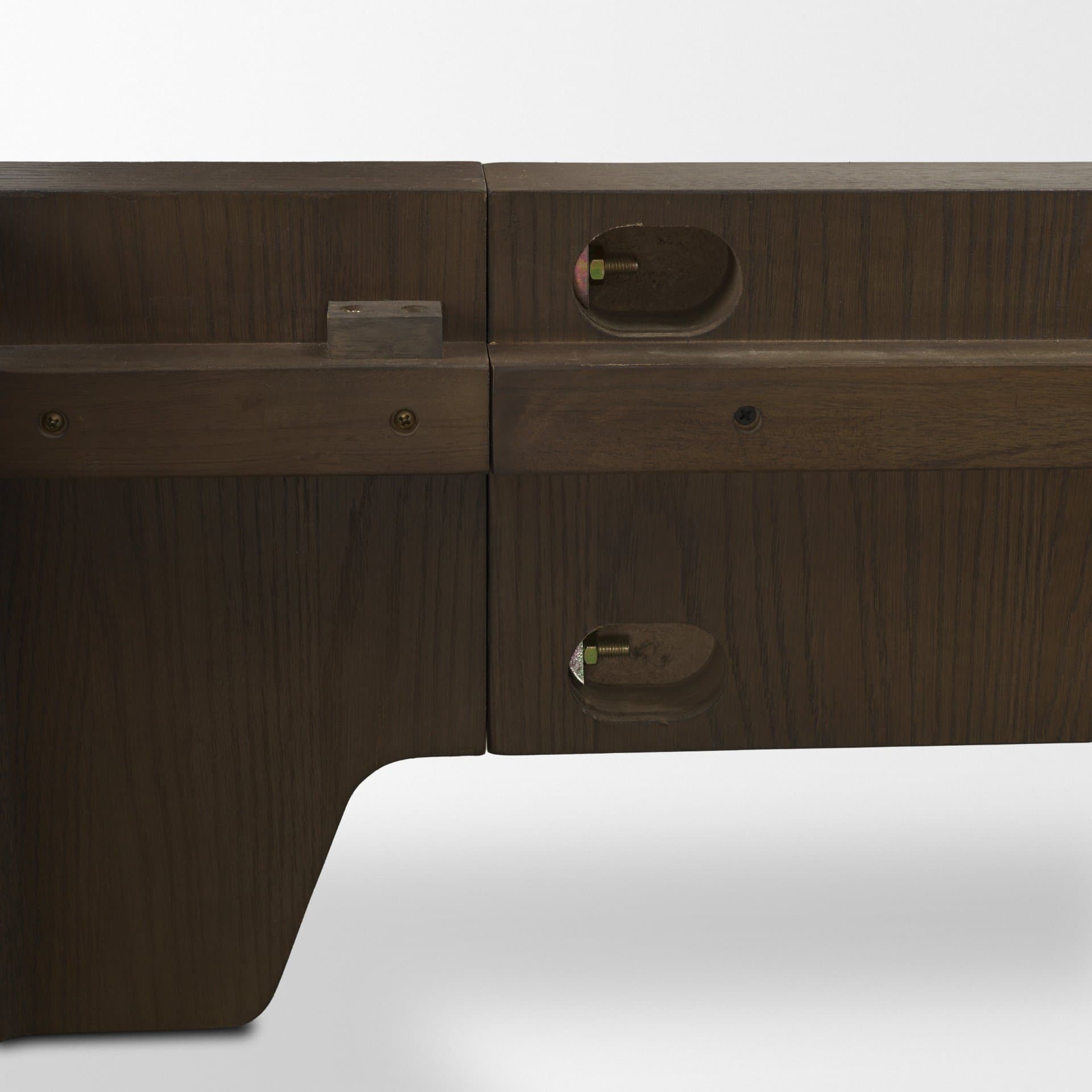 Holden King Upholstered Bedframe | Shelter Headboard | Oatmeal Performance Fabric — product photograph