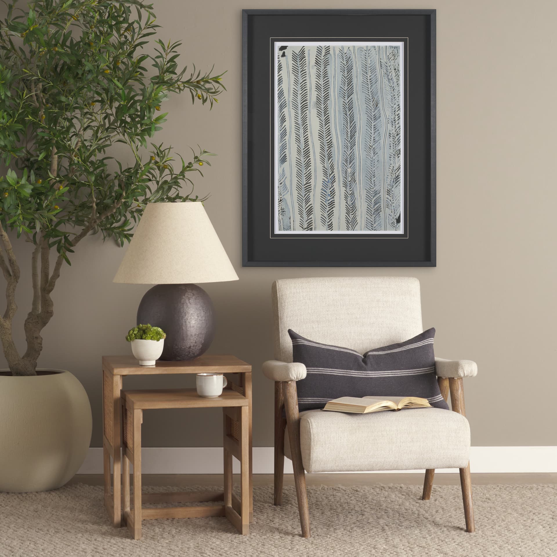 Continuation I by Mercana Studio a Hand Embellished Framed Art Print Matted under Glass — in a styled room