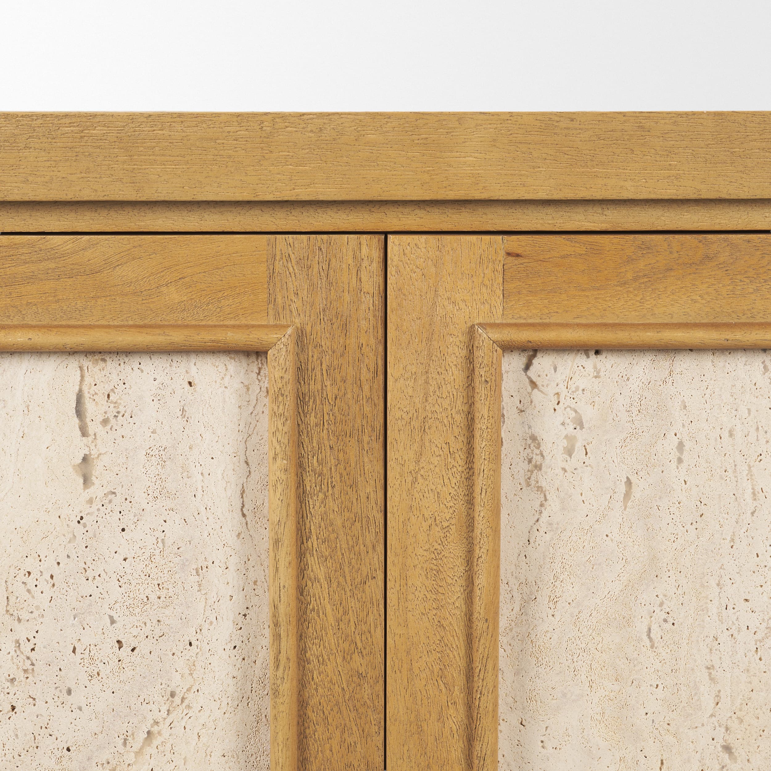 Valterra Light Brown Wood w/ Travertine 4 Door Sideboard — product photograph