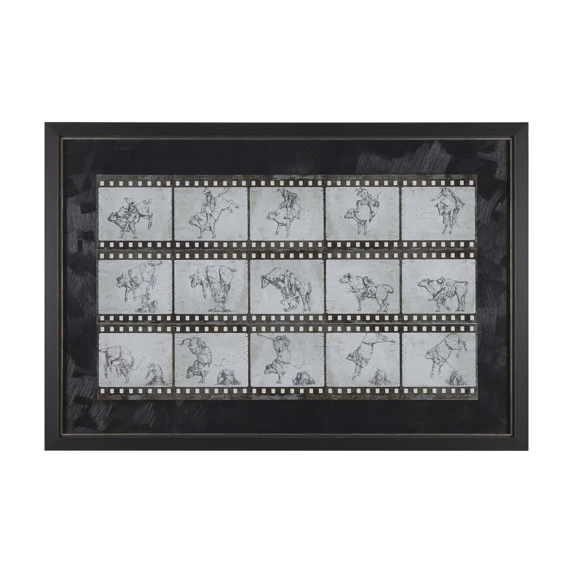 Eight Seconds by Mercana Studio a Hand Embellished Framed Art Print Matted under Glass — product photograph