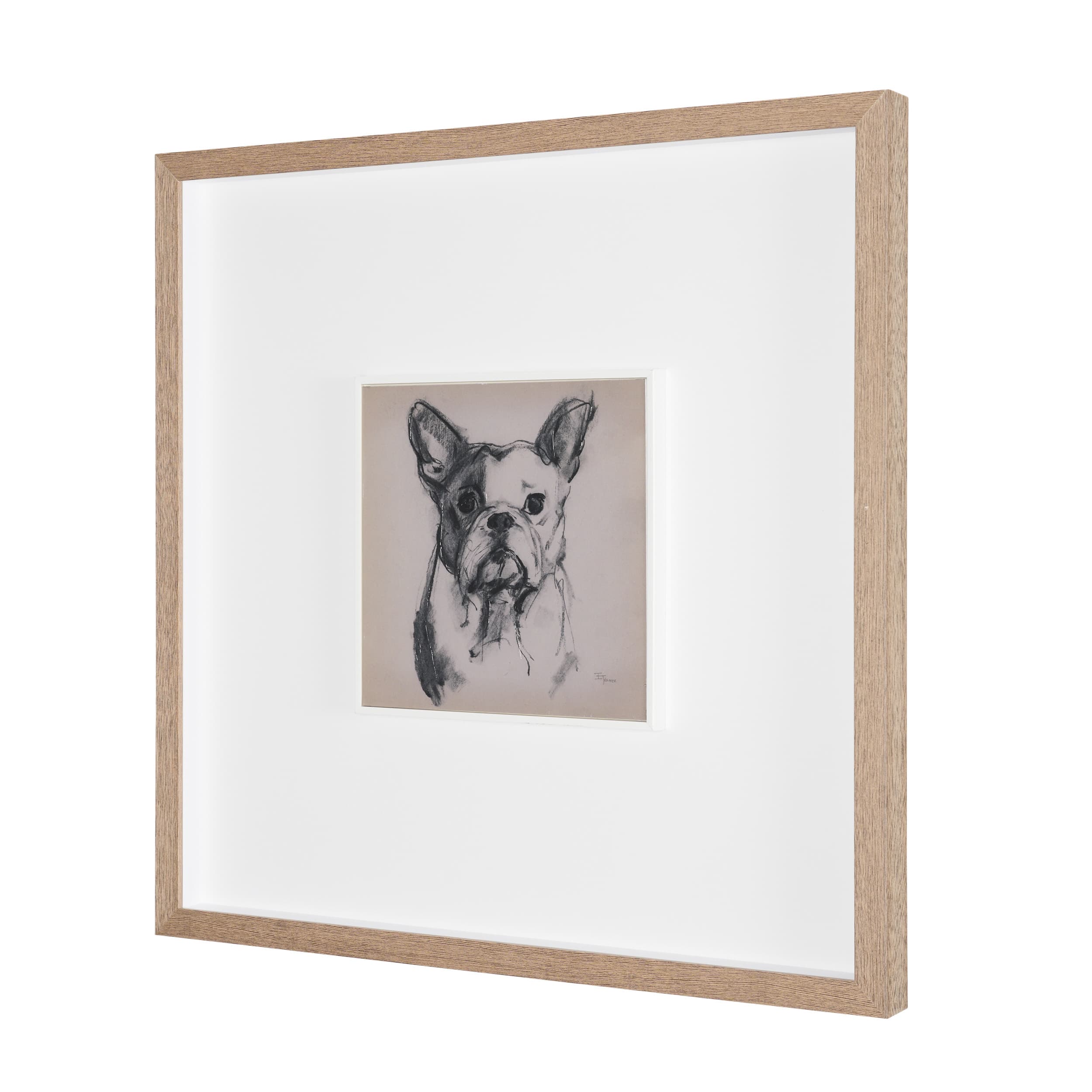 Frenchton by Mercana Studio Hand-Embellished Framed Artwork Matted under Glass — product photograph