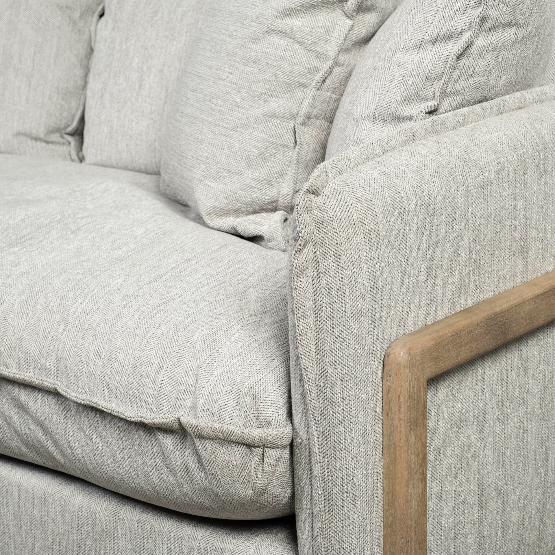 Roy I 84" Frost Gray Upholstered Three Seater Sofa — product photograph
