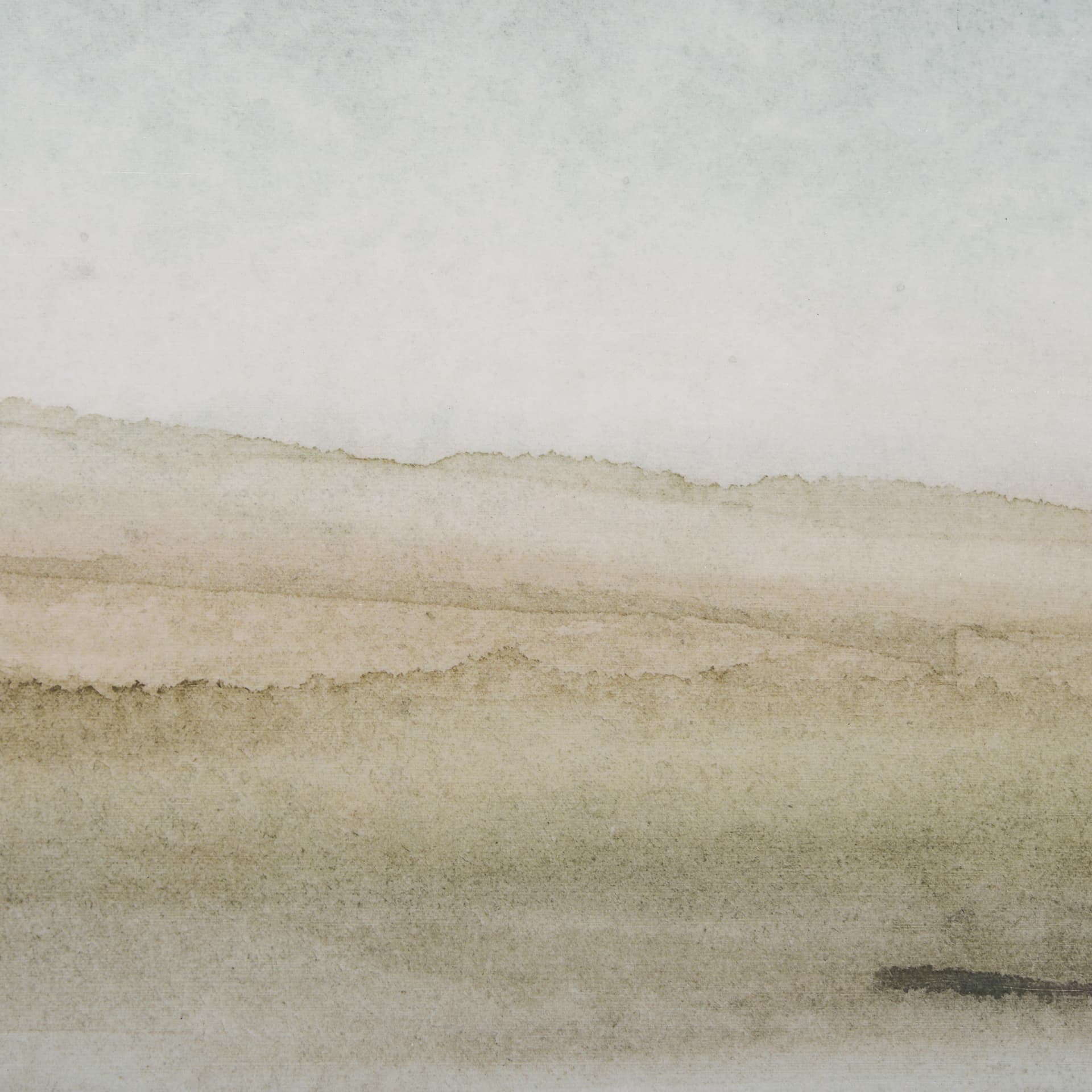 Rolling Fields II Hand Embellished Brown Framed Watercolor Art Print on Paper Mounted with Backing — product photograph