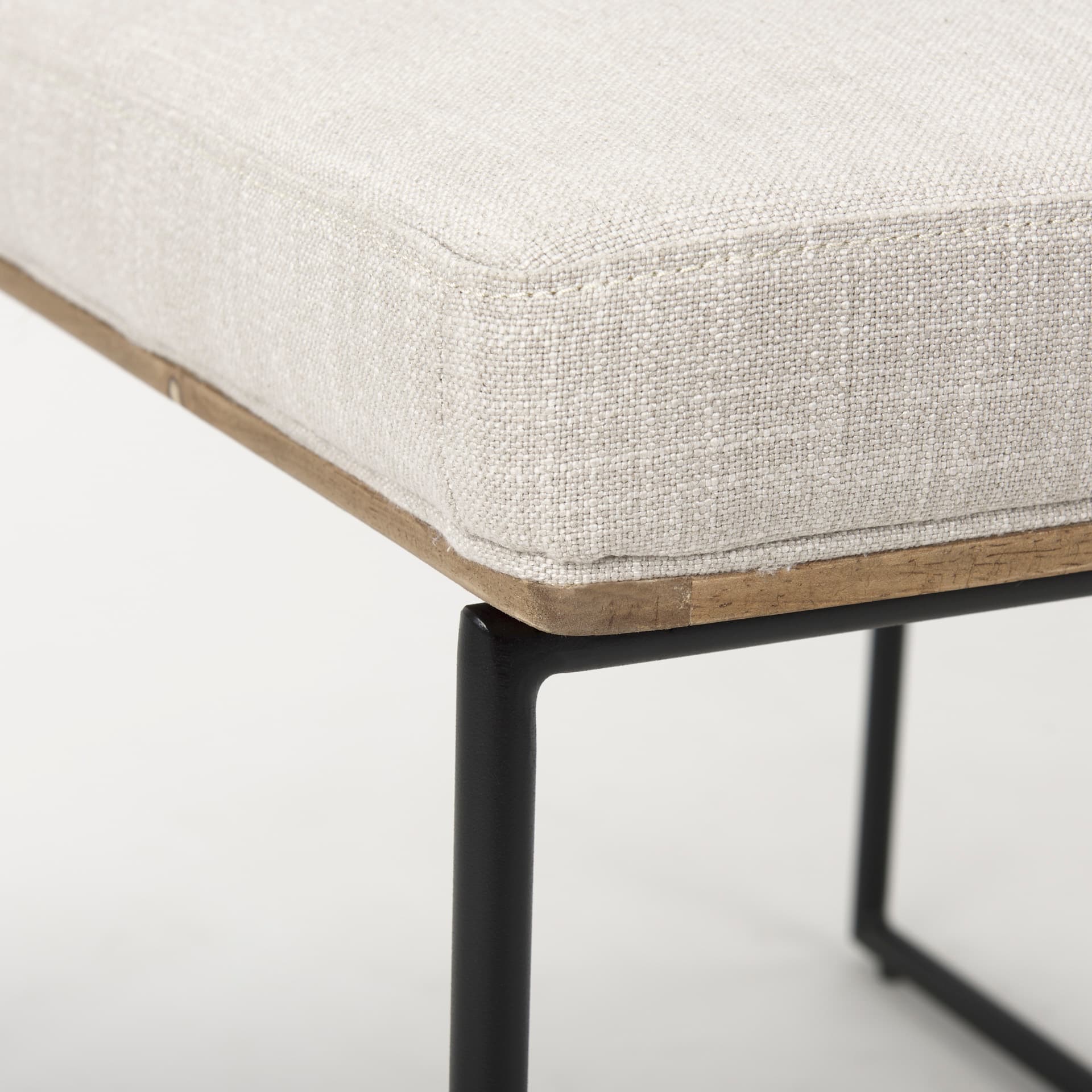 Stamford High-Back Dining Side Chair | Beige Linen w/ Black Metal — product photograph