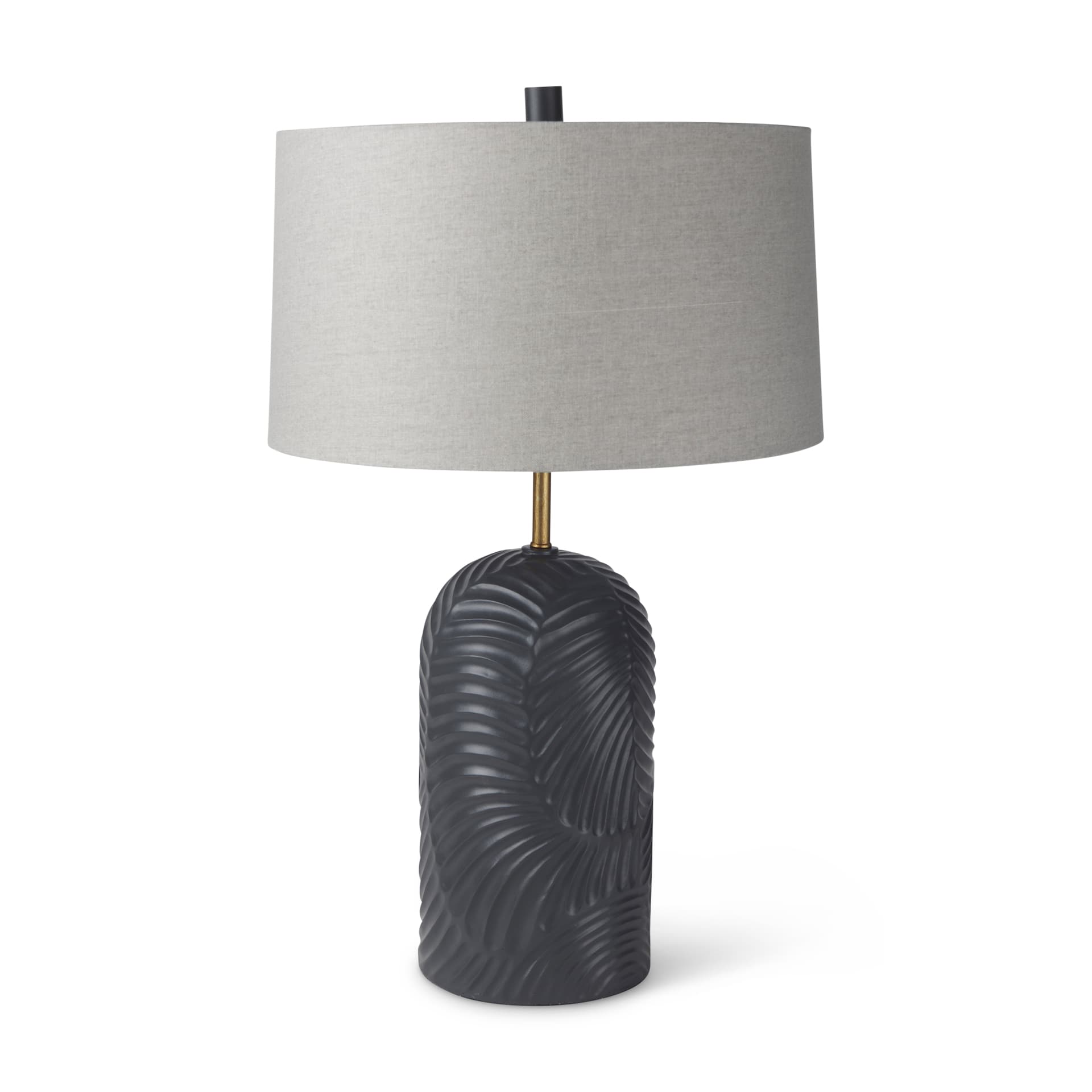 Quinn 18.0L x 18.0W x 28.8H Navy Base W/Beige Fabric Shade Table Lamp — product photograph