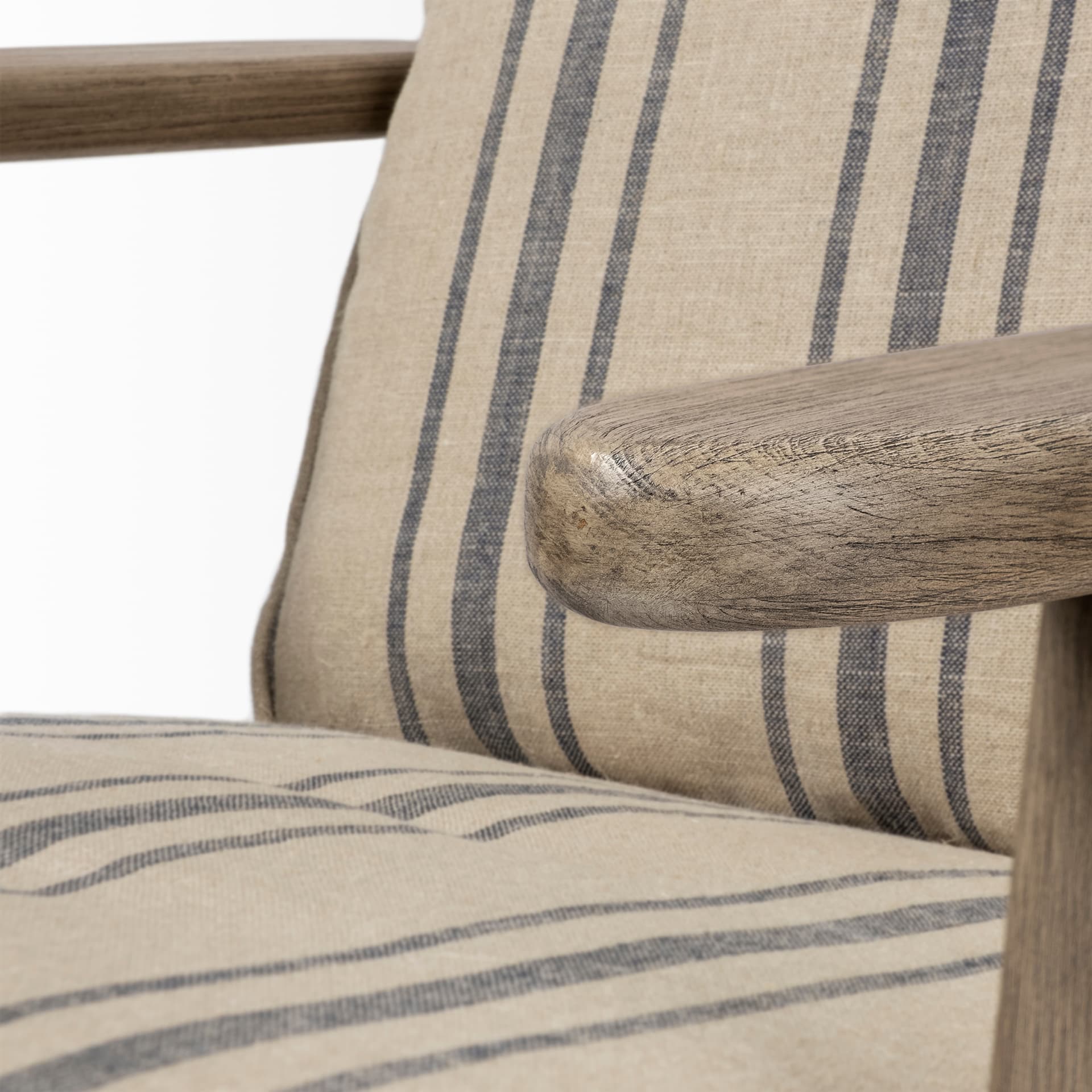 Olympus III Striped Brown Jute Wrapped Wooden Frame Accent Chair — product photograph