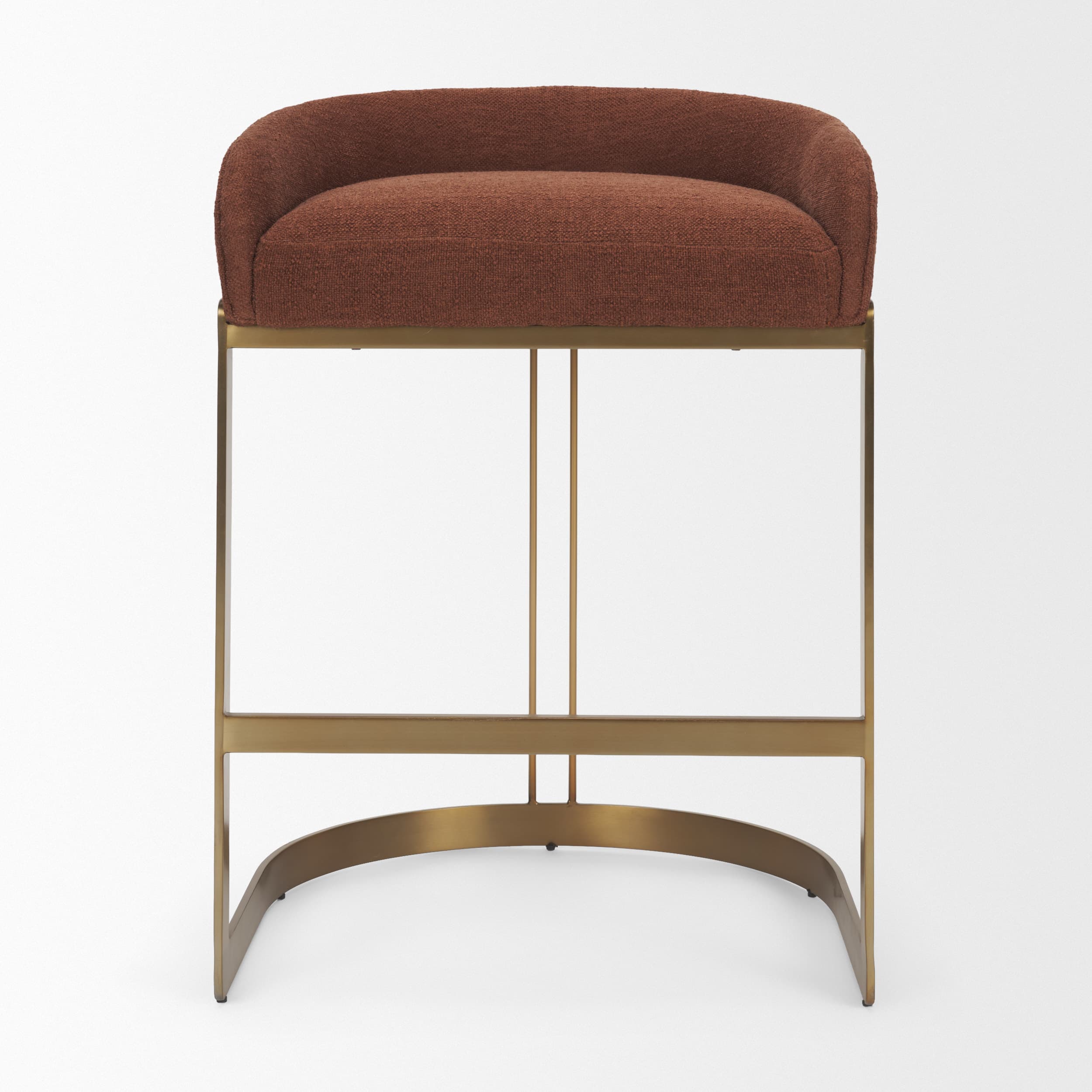 Hollyfield Backless 28.7in Seat Bar Stool | Burgundy Fabric w/ Metal — product photograph