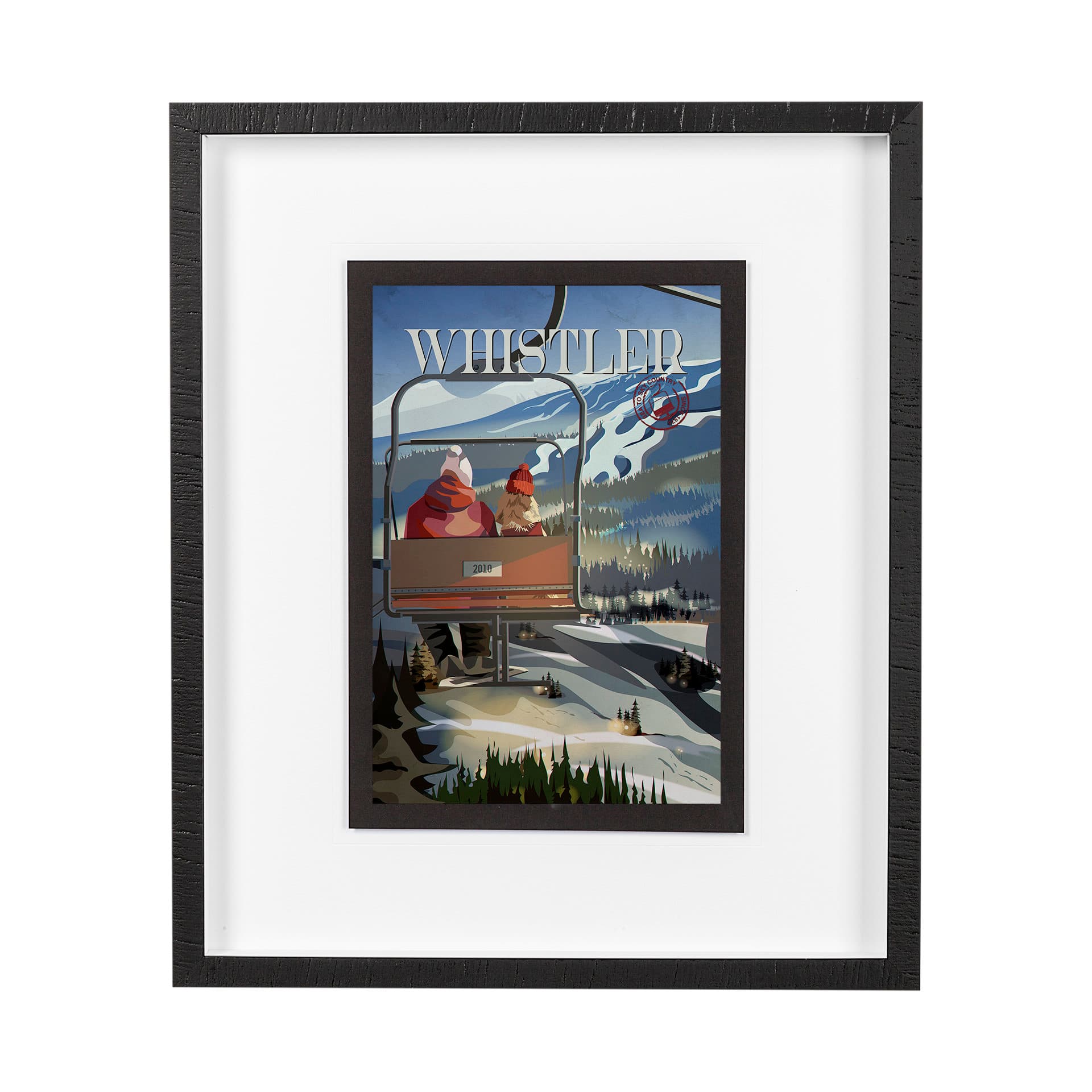 Whistler Go Canada (M) by Mercana Studio a Framed Art Print Matted under Glass — product photograph