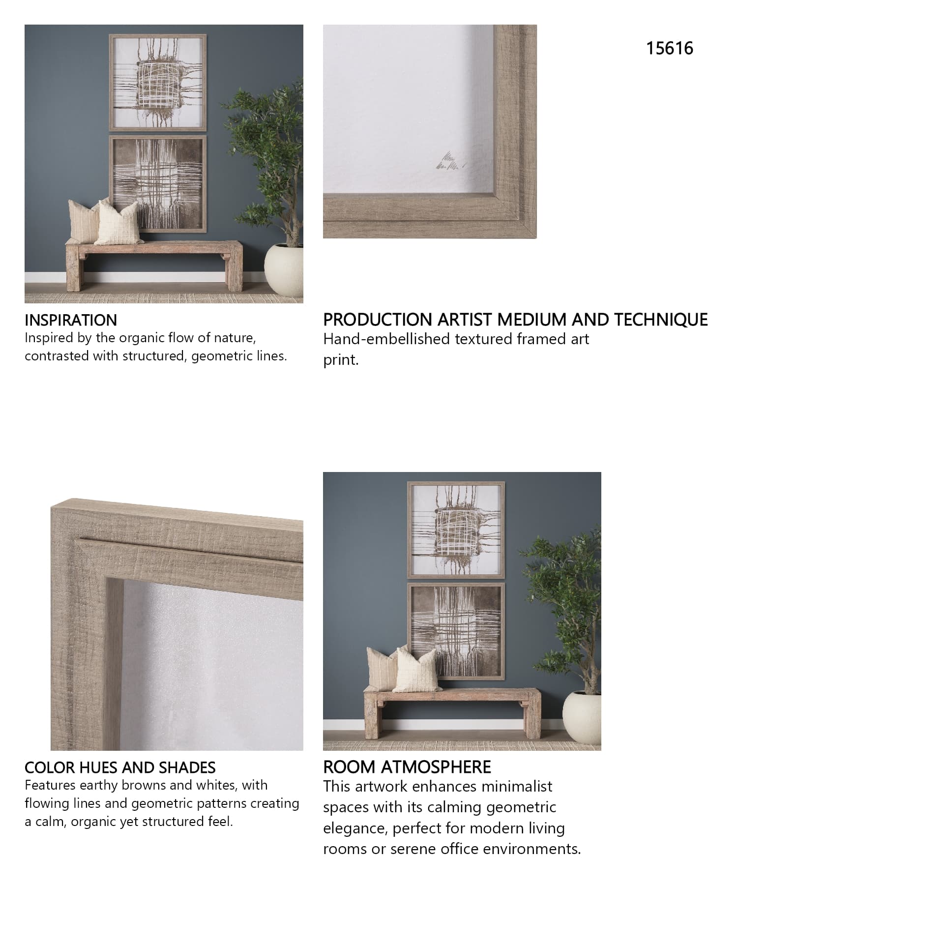 Instinct I by Mercana Studio a Hand Embellished Framed Art Print — in a styled room