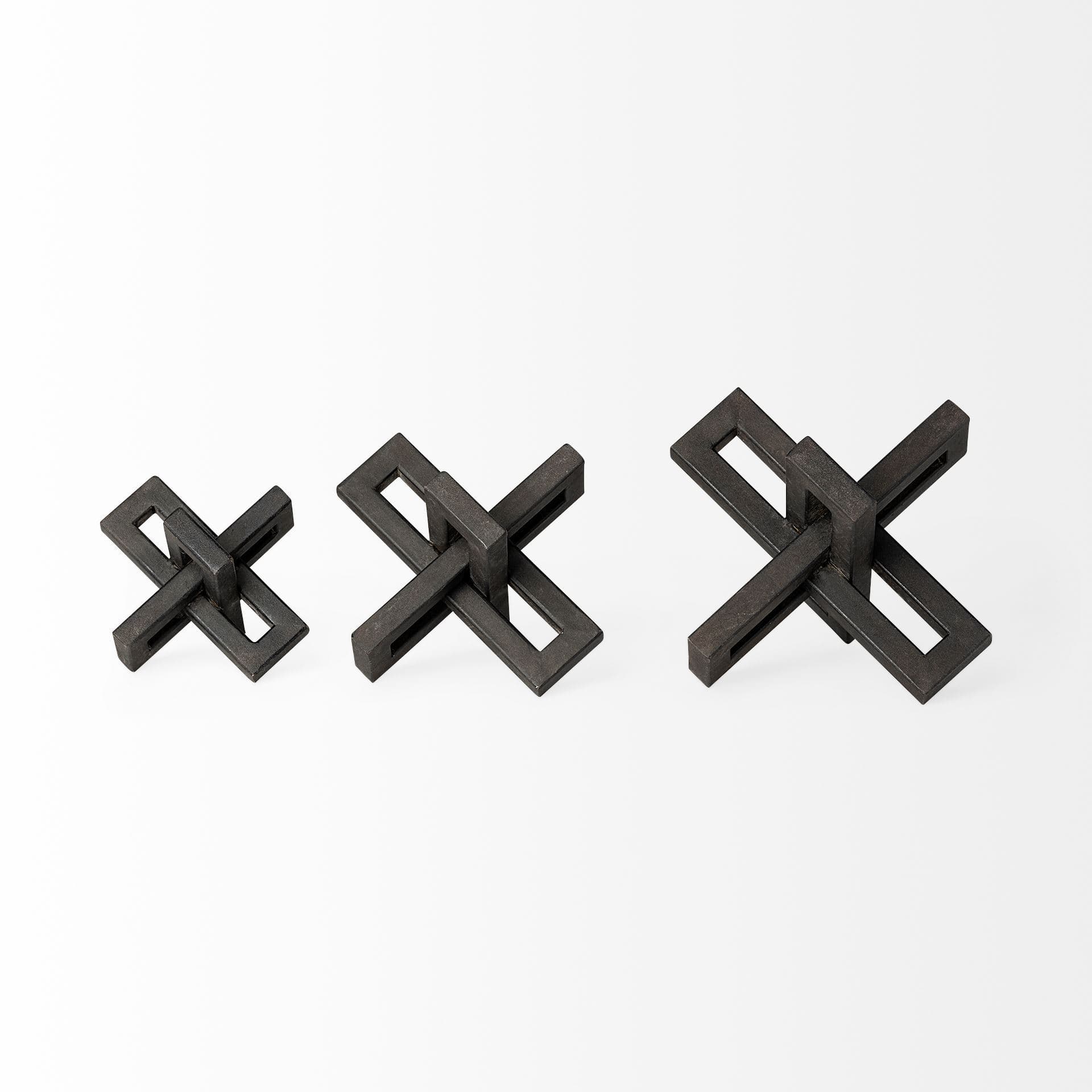 Aleph (Set of 3) Black Metal Small Medium & Large Jacks — product photograph