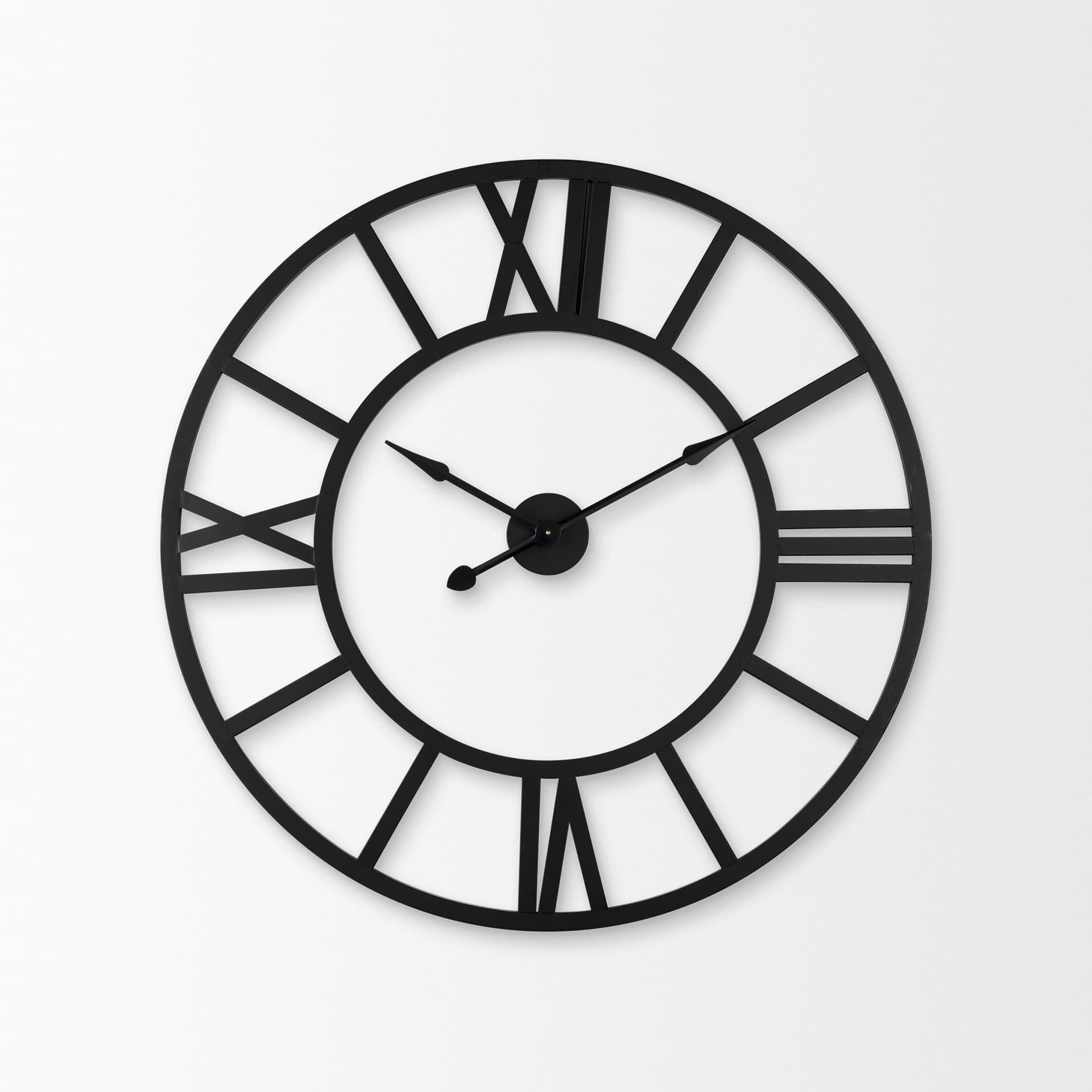 Stoke 30" Round Black Iron Wall Clock — product photograph