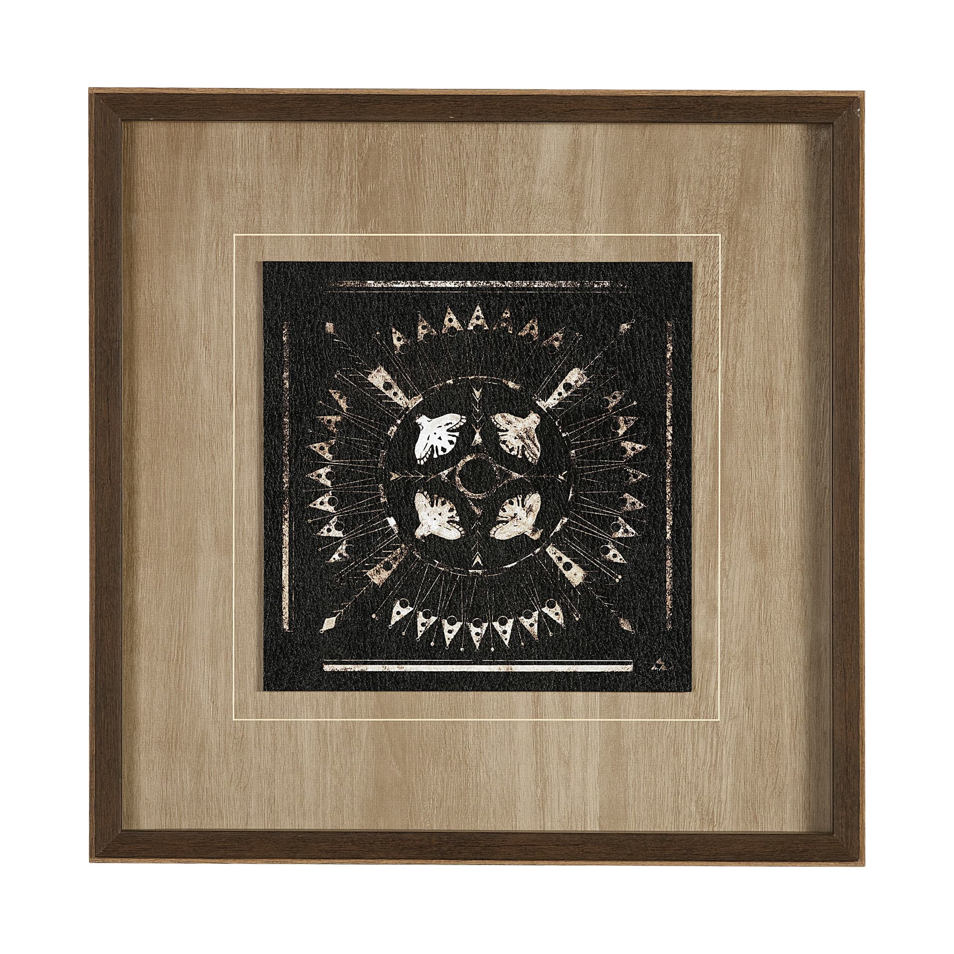 Sandpainting-Ink I by Mercana Studio a Hand Embellished Textured Framed Art Print Matted under Glass — product photograph