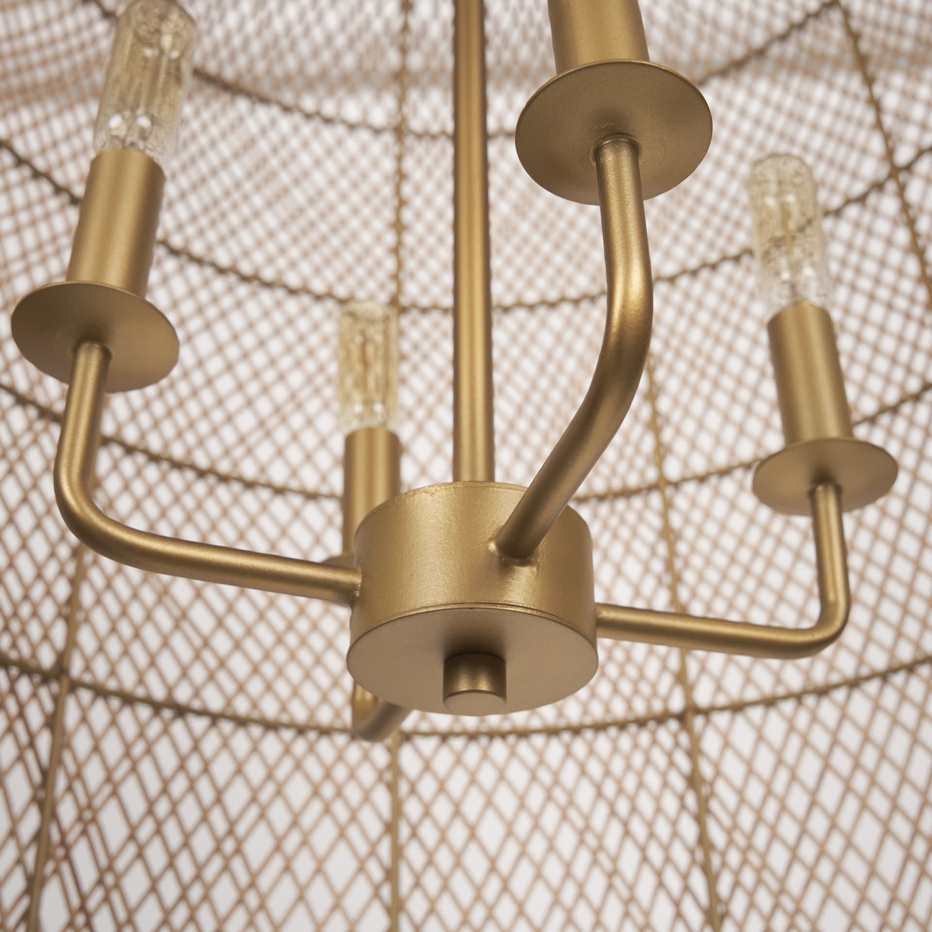 Thad 4-Light Natural Woven Rattan Foyer Chandelier — product photograph