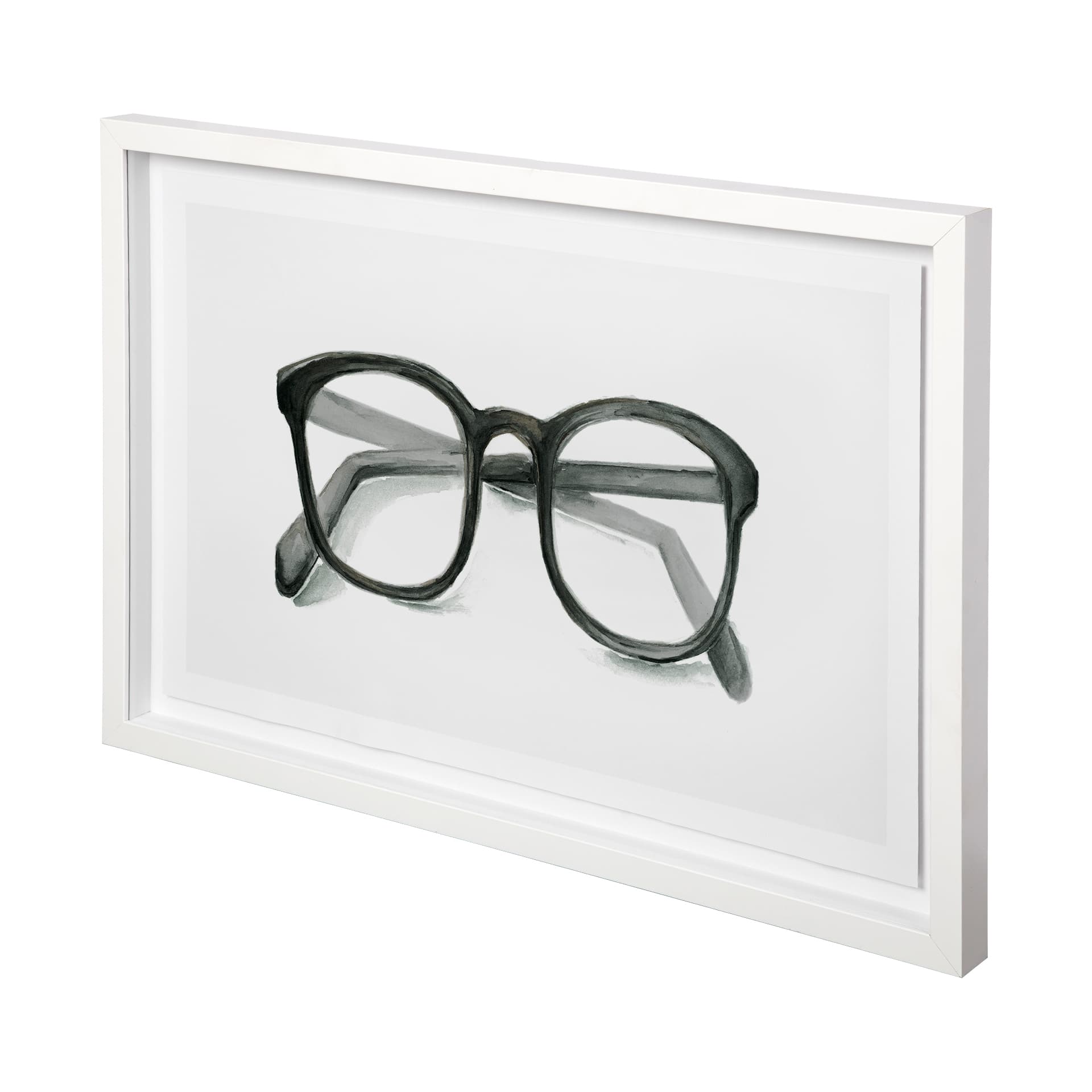 Glasses Black by Mercana Studio a Framed Art Print Matted under Glass — product photograph