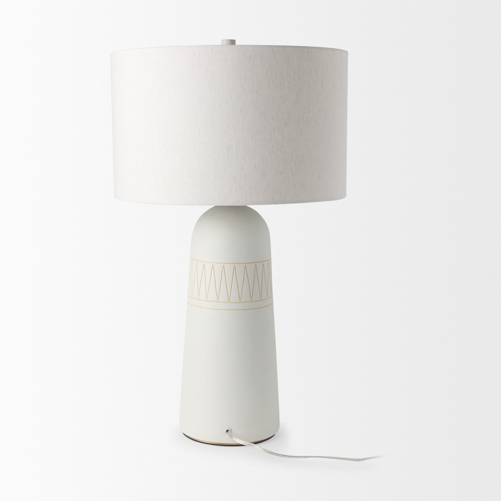 Javier 18.0L x 18.0W x 30.75H Light Base W/Cream Shade Table Lamp — product photograph