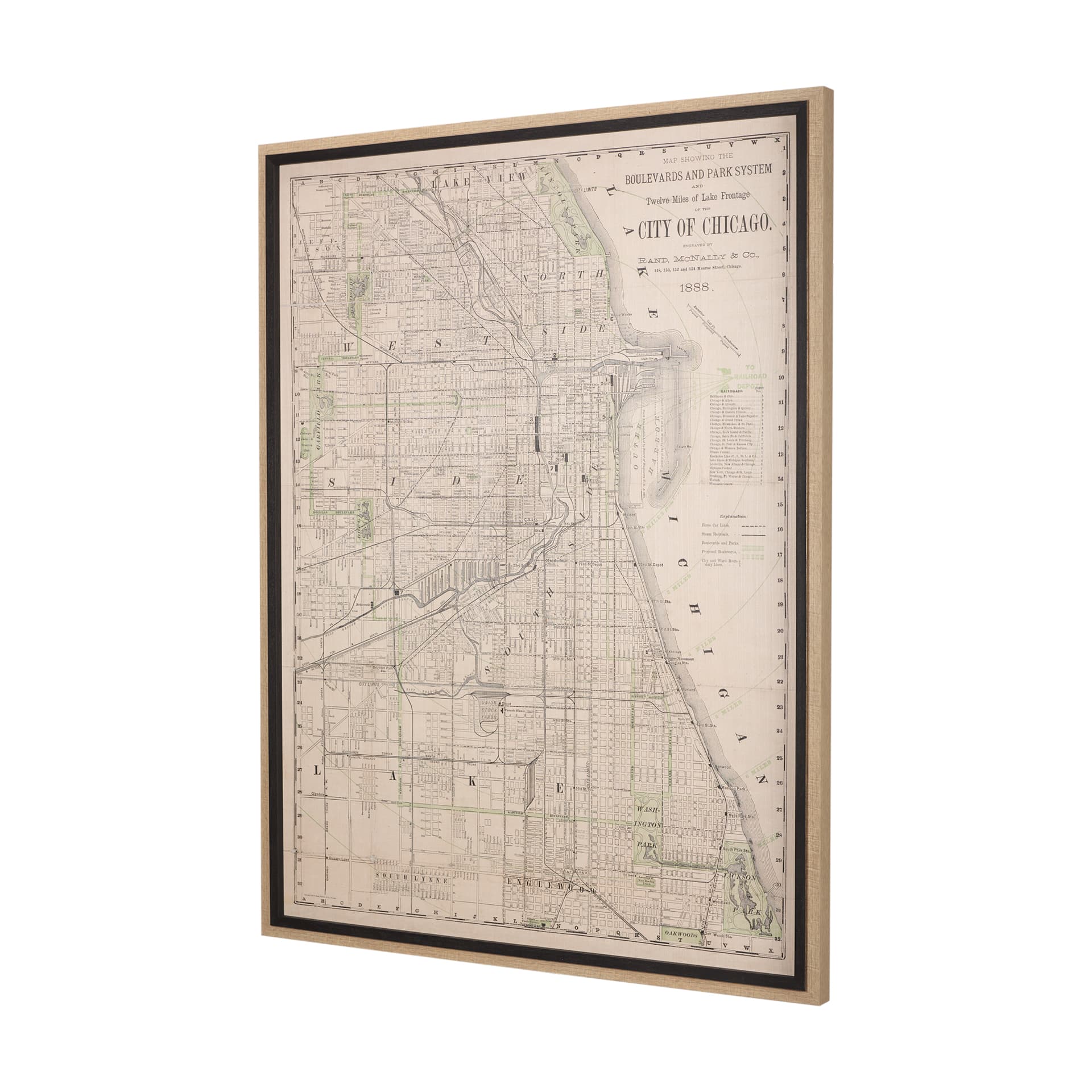 City of Chicago by Mercana Studio a Hand Embellished Textured Framed Art Print — product photograph
