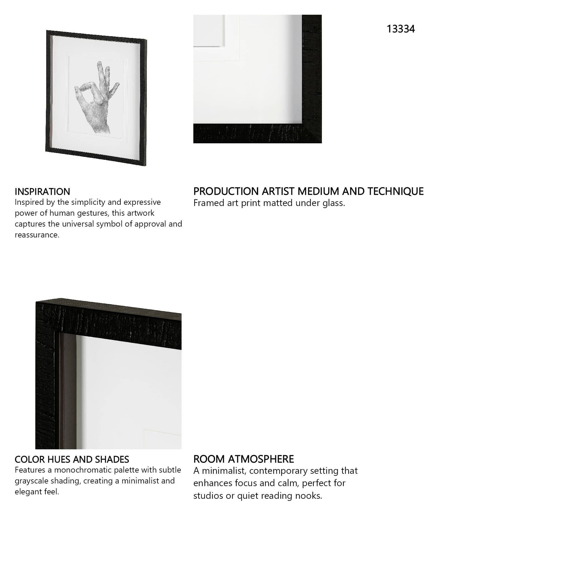 Hand Signs III by Jennifer Paxton Parker a Framed Art Print Matted under Glass — in a styled room