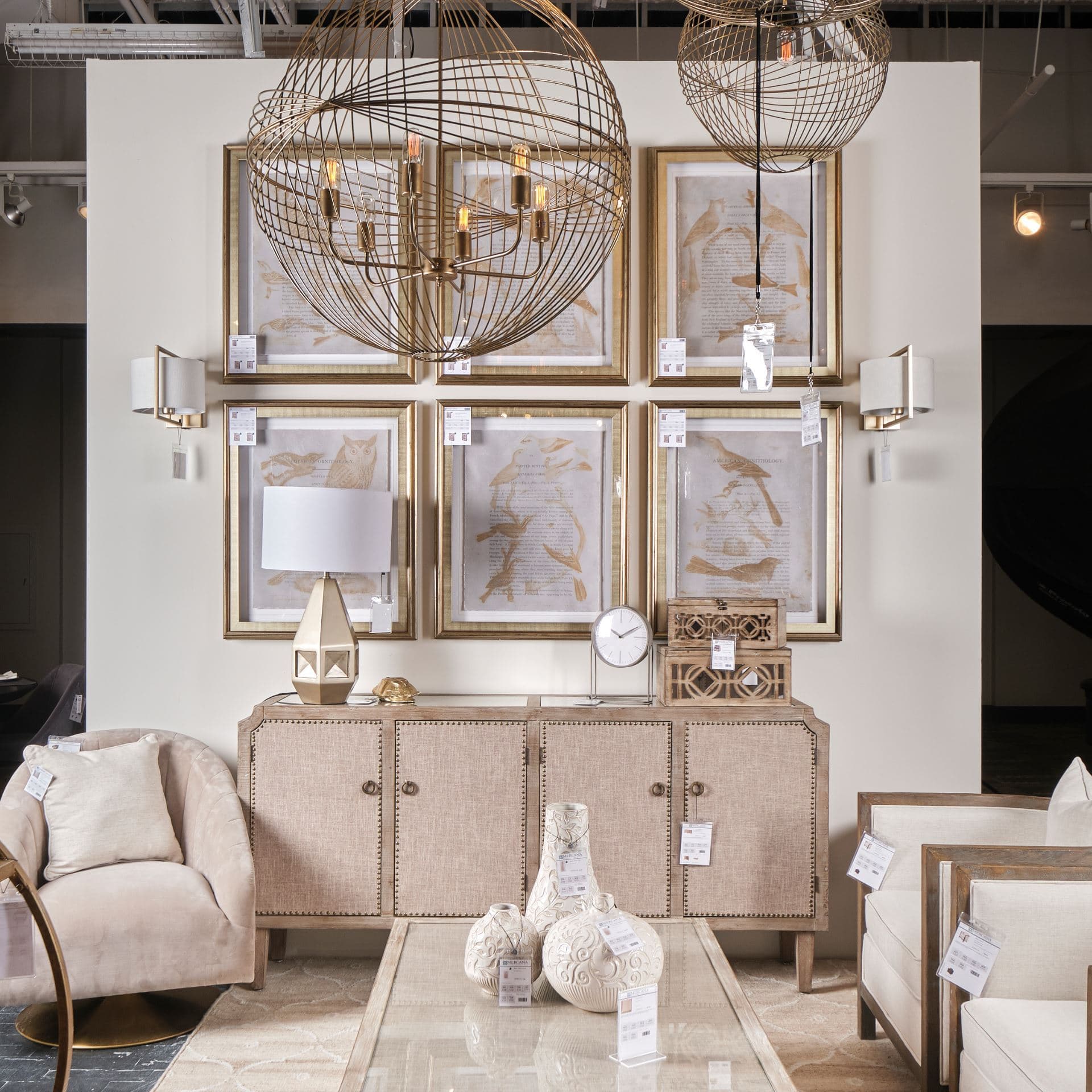 Chiron II 36L x 36W x 38H Gold Metal Globe Six Bulb Chandelier — product photograph