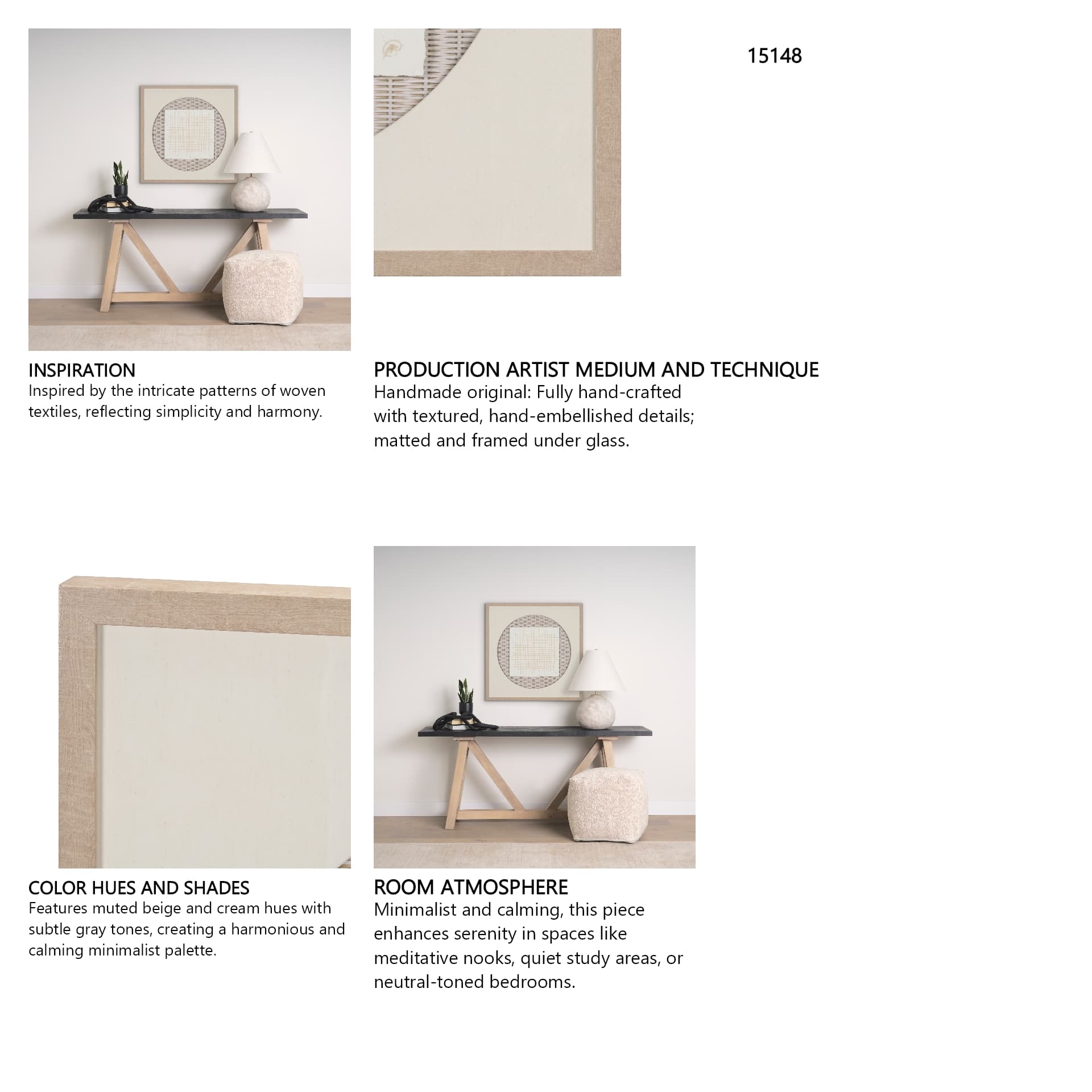 String Net II by Studio M a handmade Original Framed 3D Textured Artwork under Glass — in a styled room