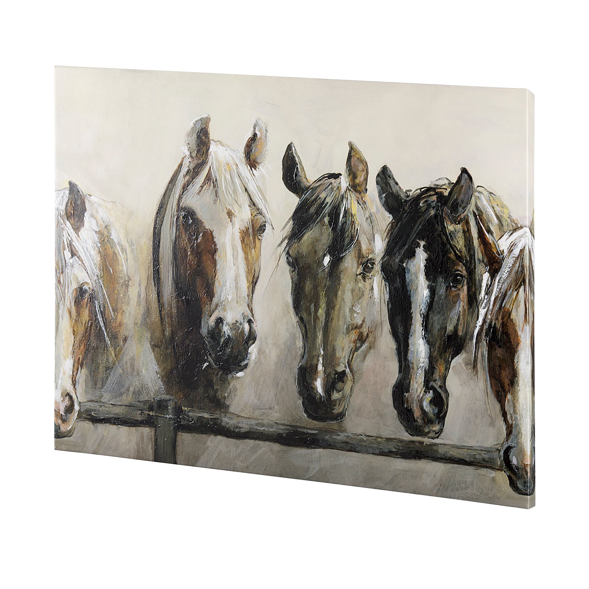 Horses by Natali a Hand Embellished Textured Canvas — product photograph