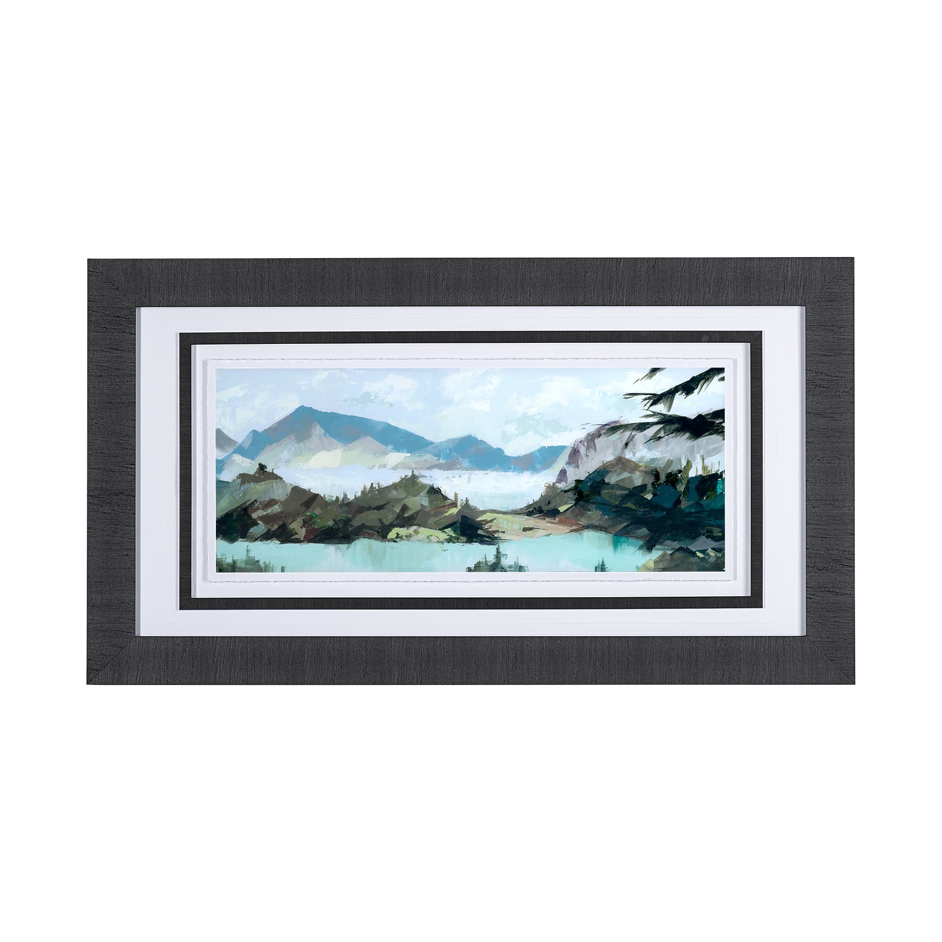 Vista II by Mercana Studio a Hand Embellished Textured Framed Art Print Matted under Glass — product photograph