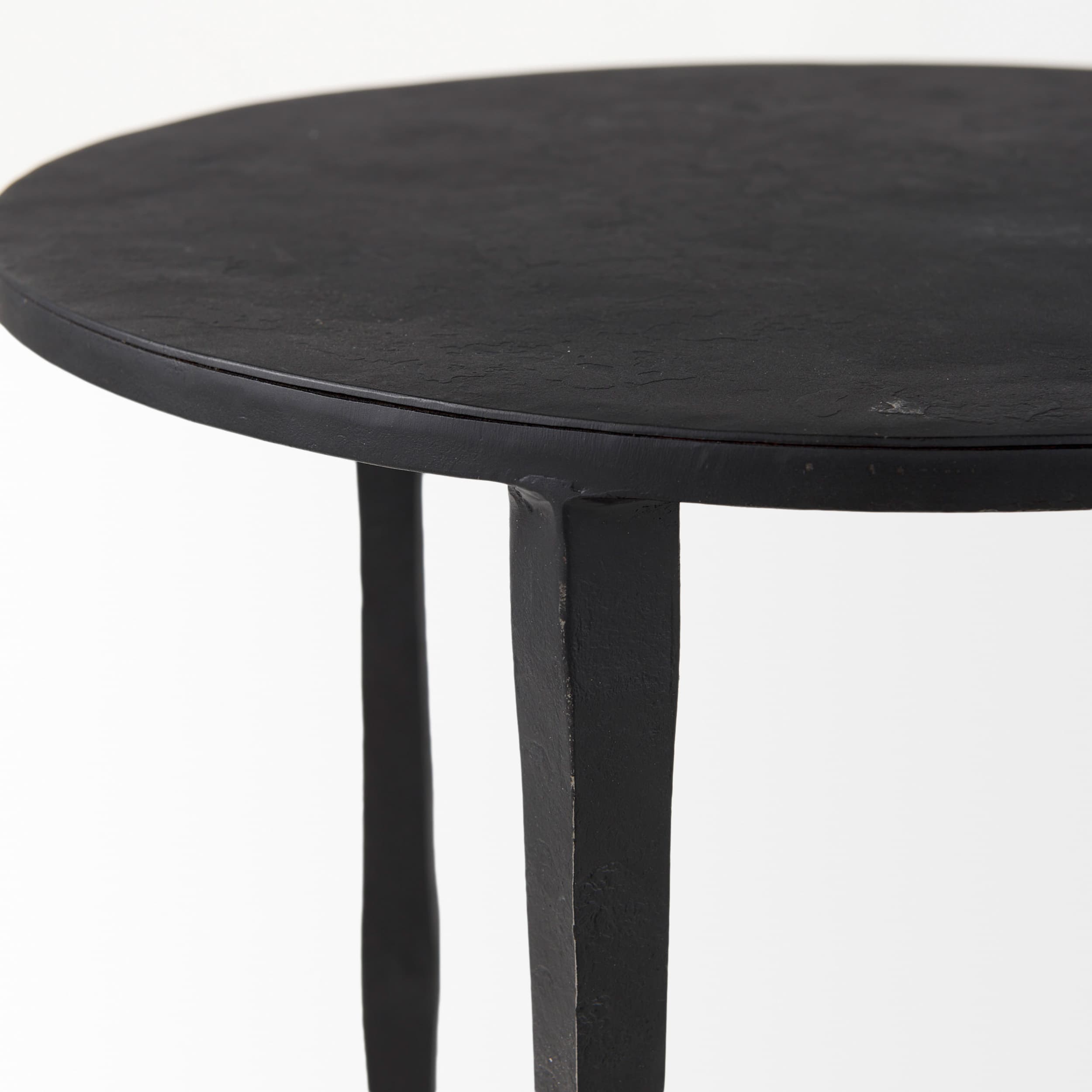 Timothy 16.0L x 16.0W X 20.0H Ebony Black Iron Side Table — product photograph