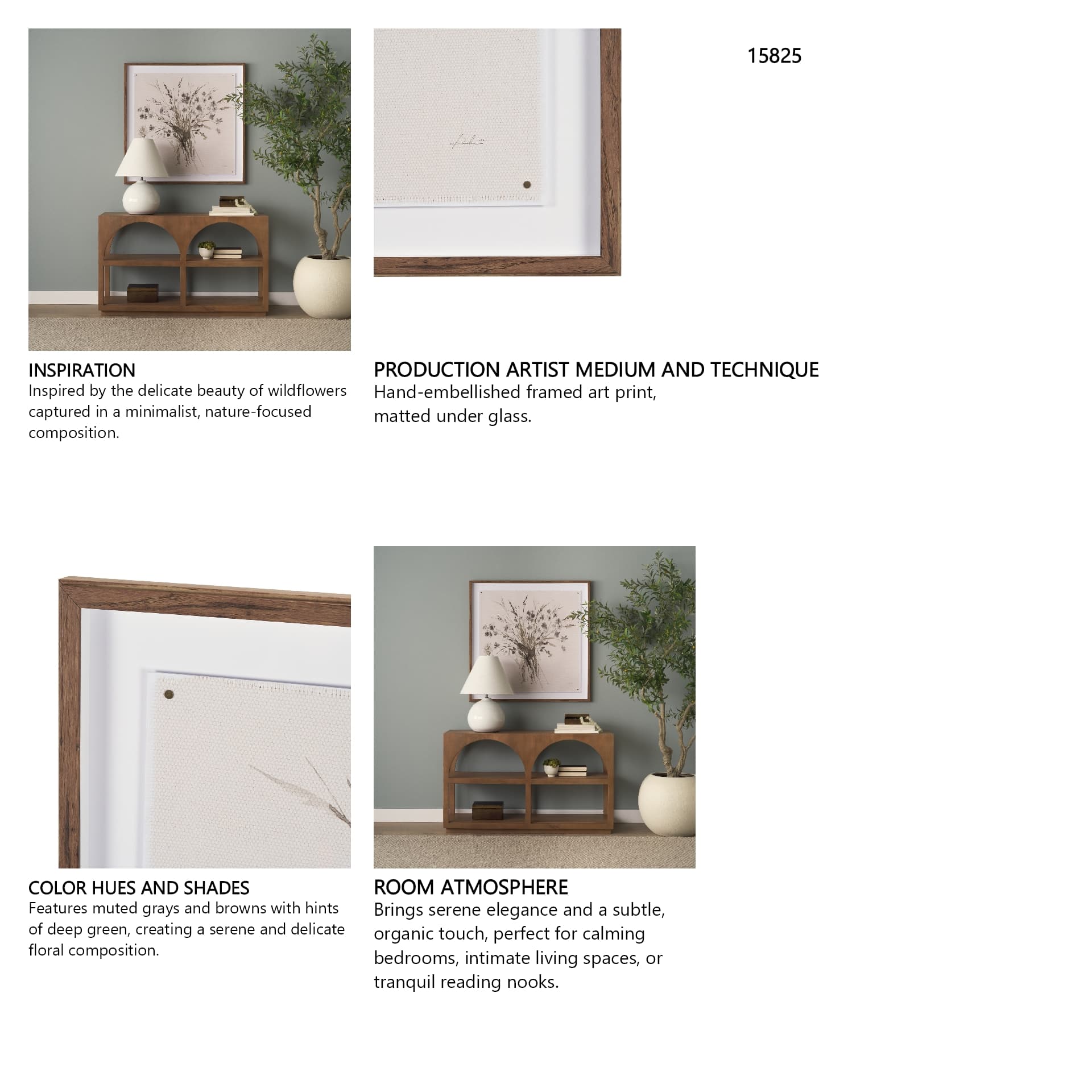 Floral Impressions IV by Melody Ducharme a Framed Art Print Matted under Glass — in a styled room