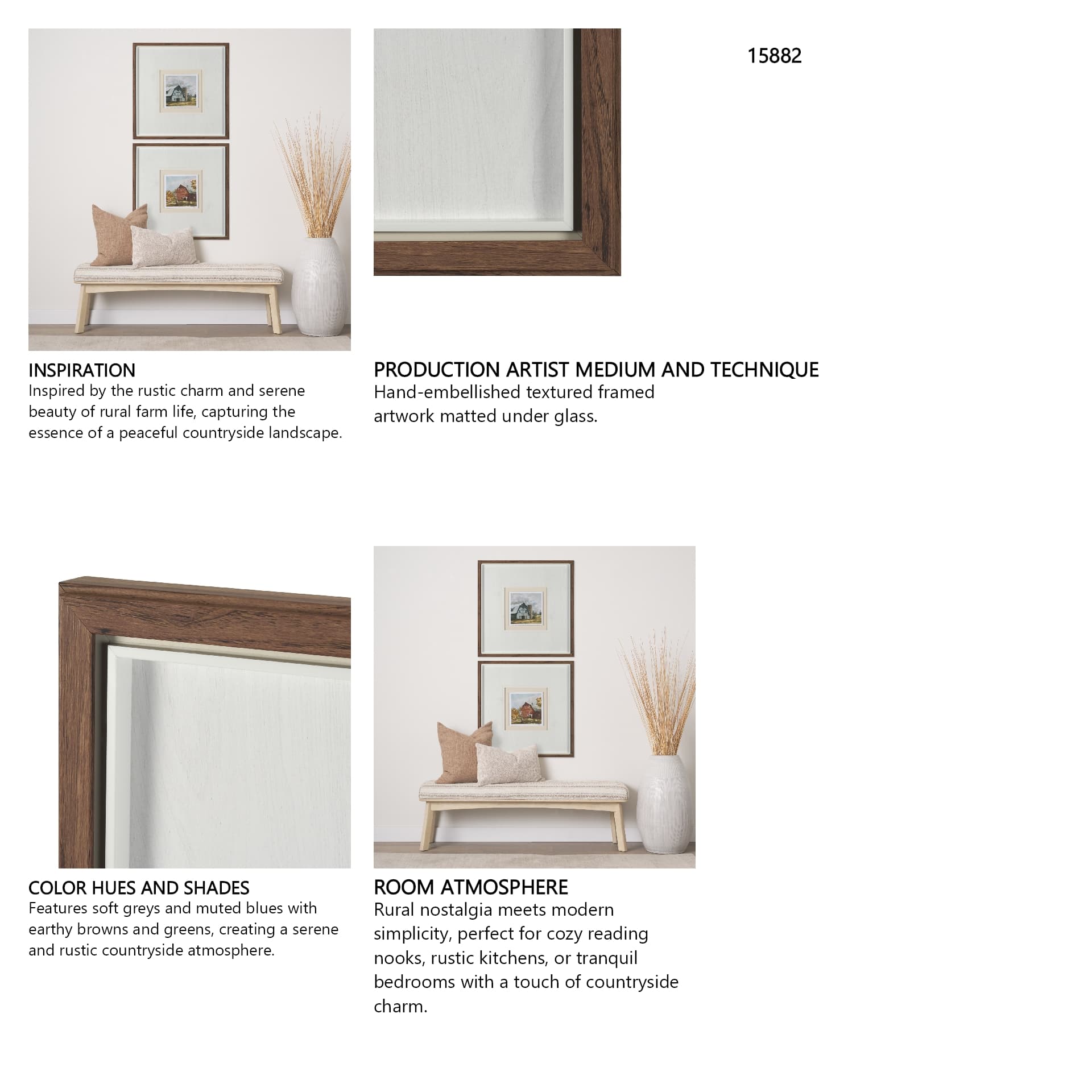 Day at the Farm I by Mercana Studio Hand Embelished Framed Artwork Matted under Glass — in a styled room