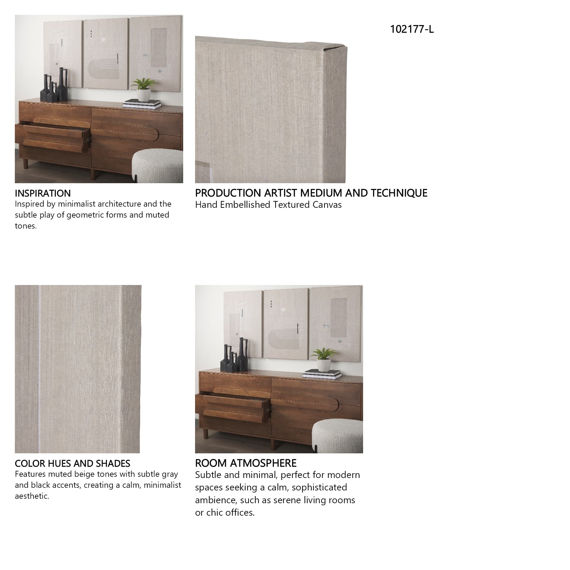 Balance VI by Mercana Studio a Hand Embellished Textured Canvas — in a styled room