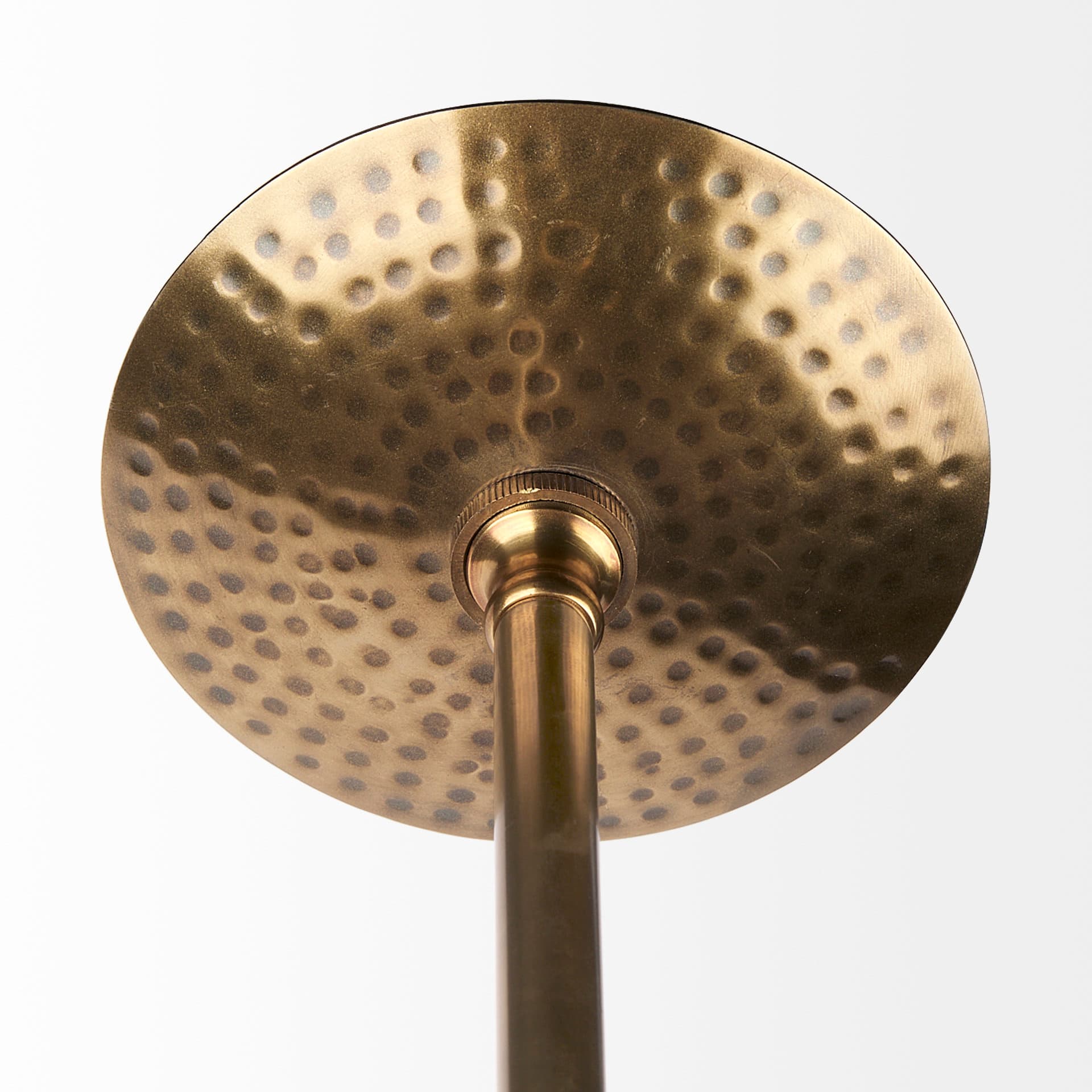 Garnet 13L x 13W Gold Hammered Metal Pendant Light — product photograph