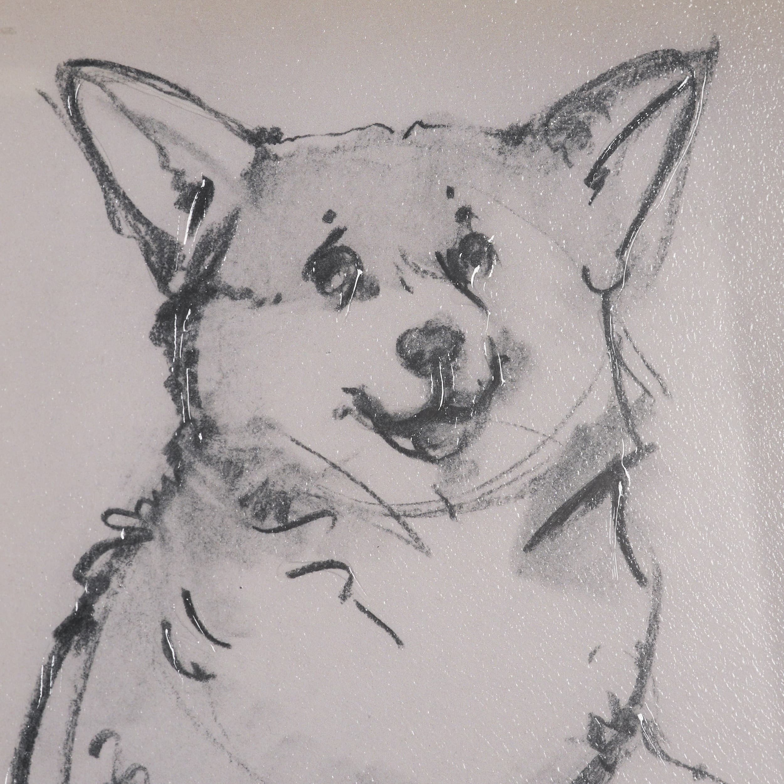 Corgi by Mercana Studio Hand-Embellished Framed Artwork Matted under Glass — product photograph