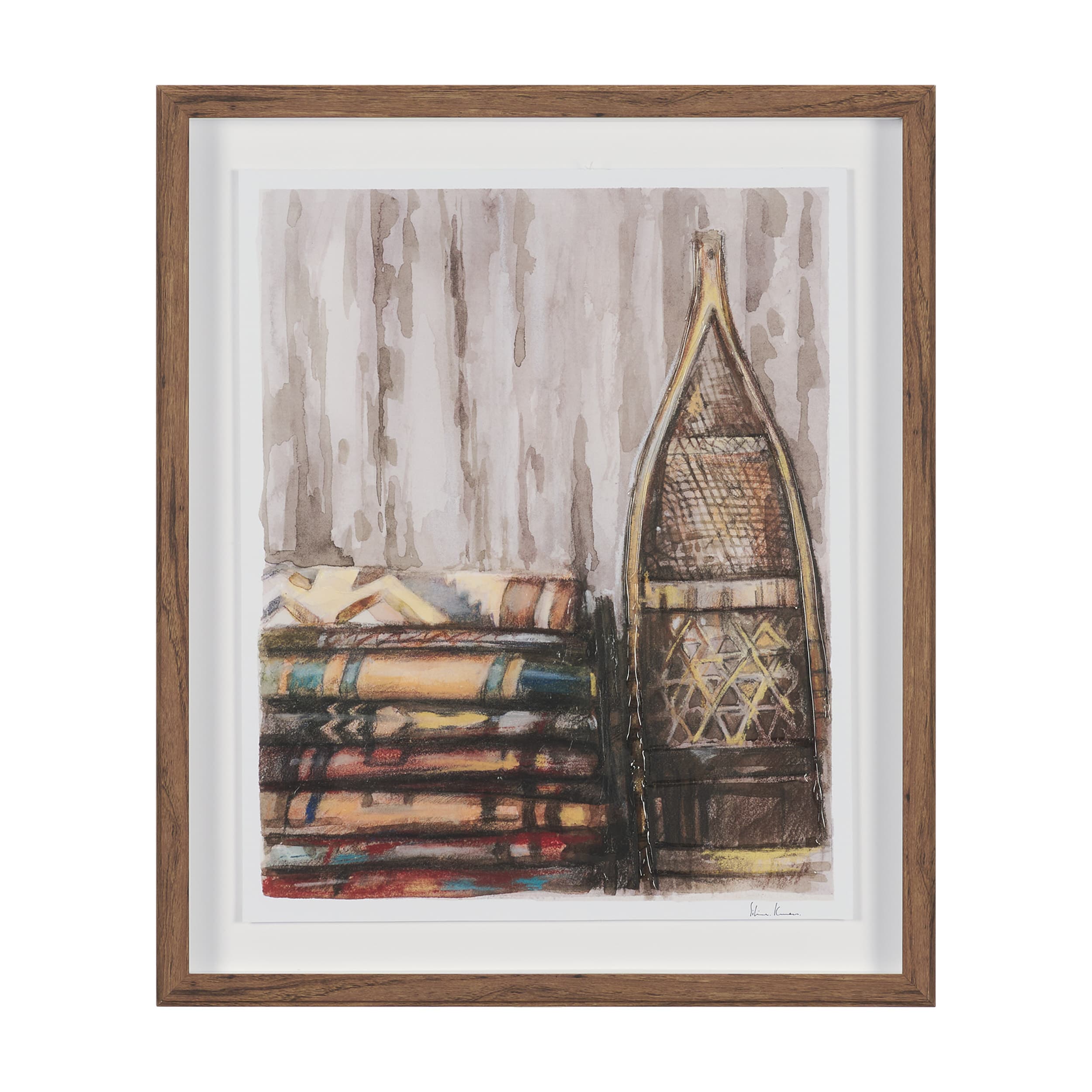 At The Cabin III by Mercana Studio Hand Embelished Framed Artwork Matted under Glass — product photograph