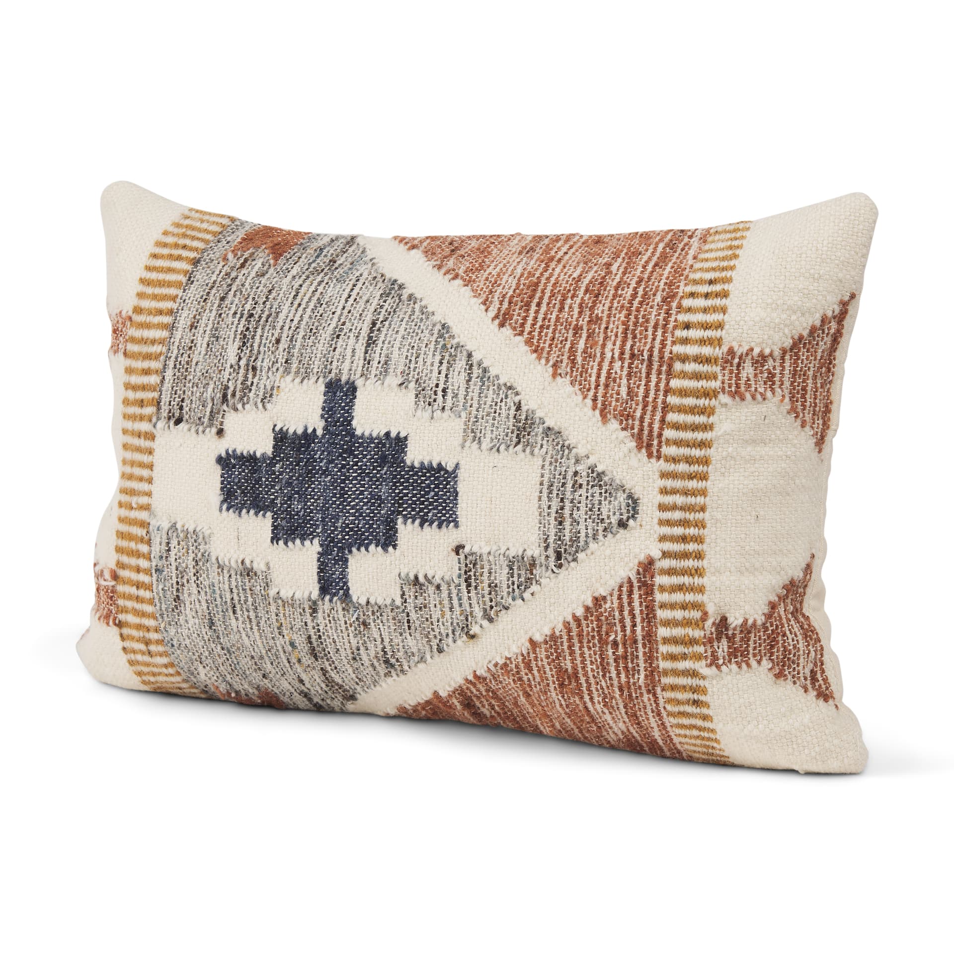Kenzie 13x21 Multi Colored Print Lumbar Pillow Cover w/ Non-Allergen Filler — product photograph