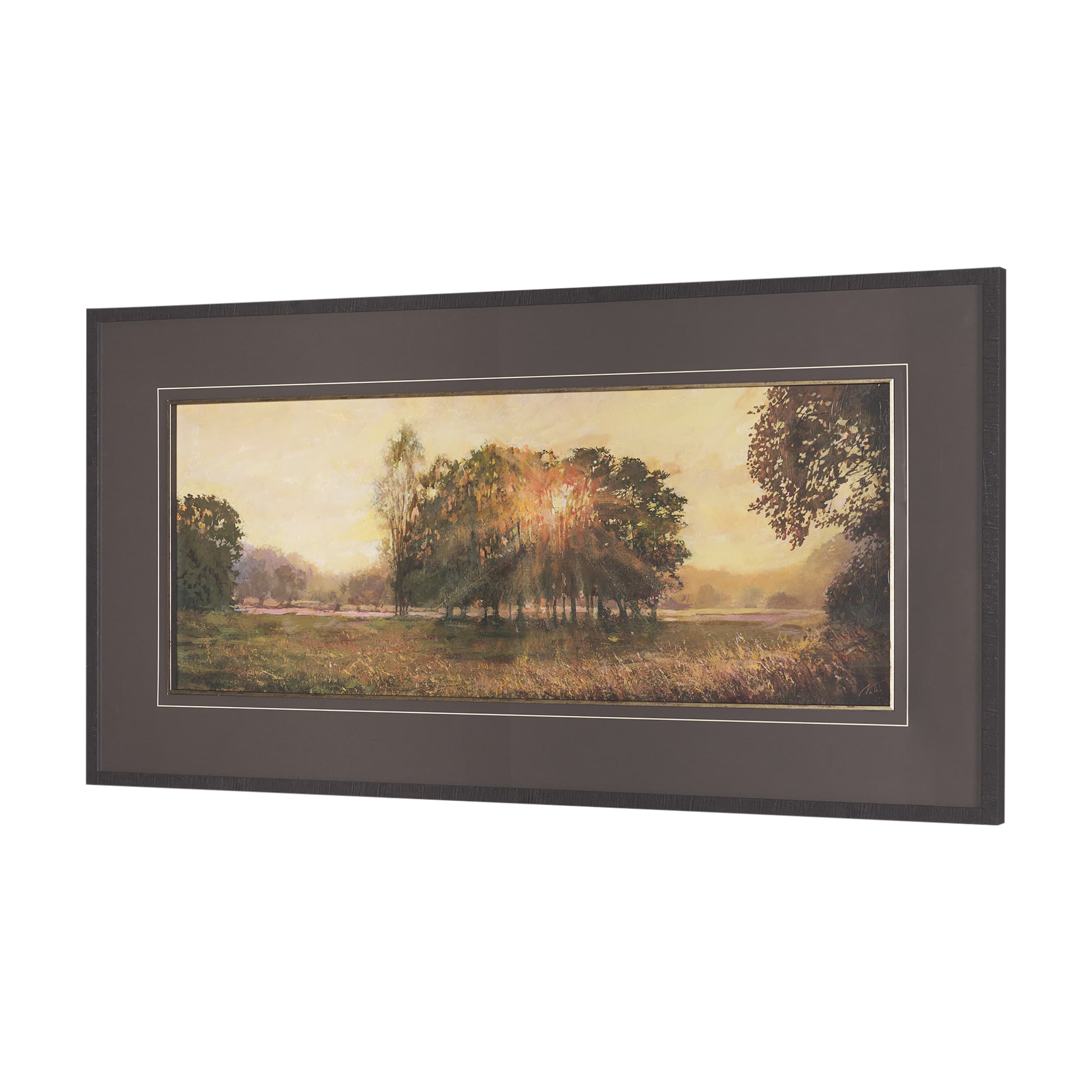 Horizon's Glow by Mercana Studio Hand-Embellished Textured Framed Artwork Matted under Glass — product photograph