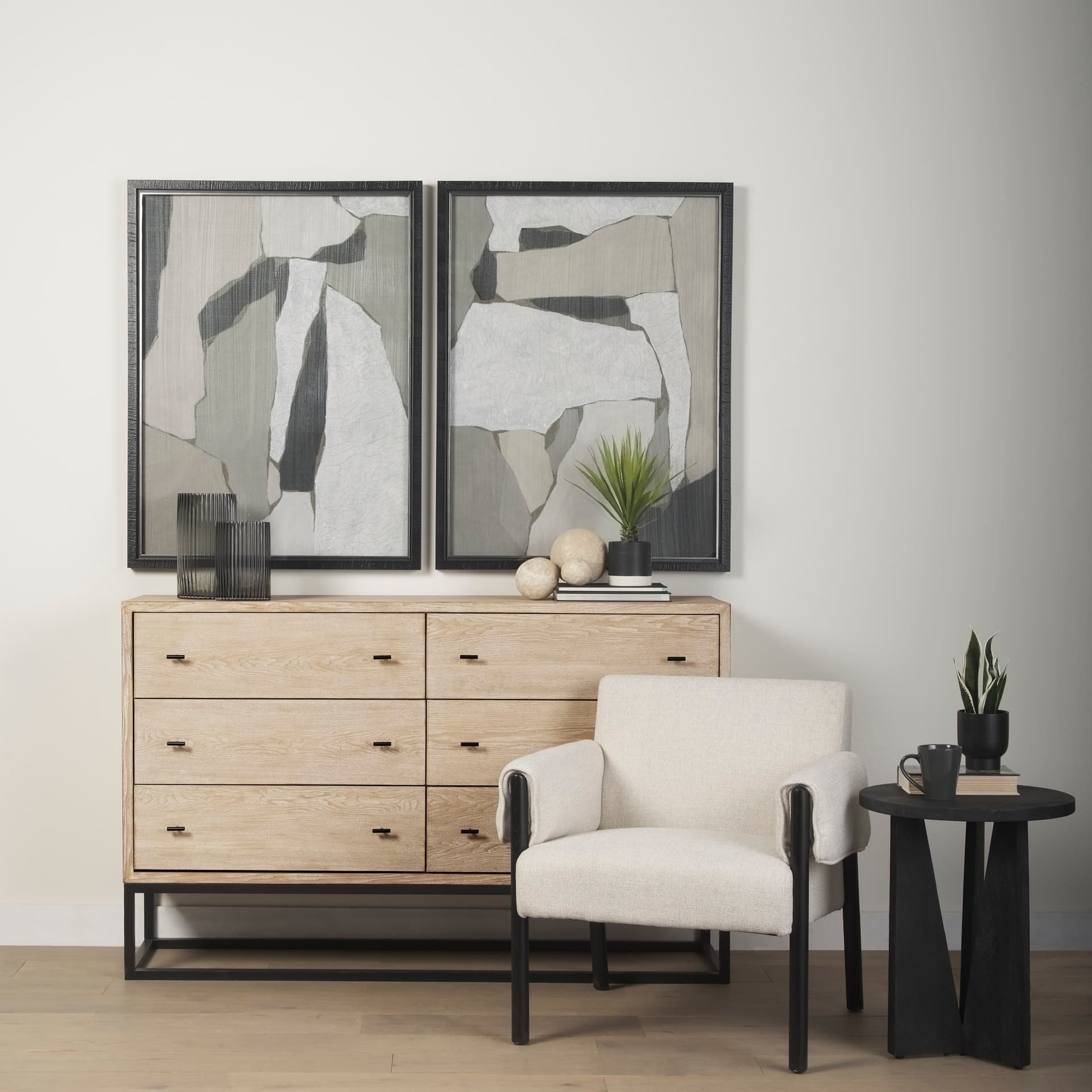 Blend by Mercana Studio a Hand Embellished Textured Framed Art Photograph Matted under Glass — in a styled room
