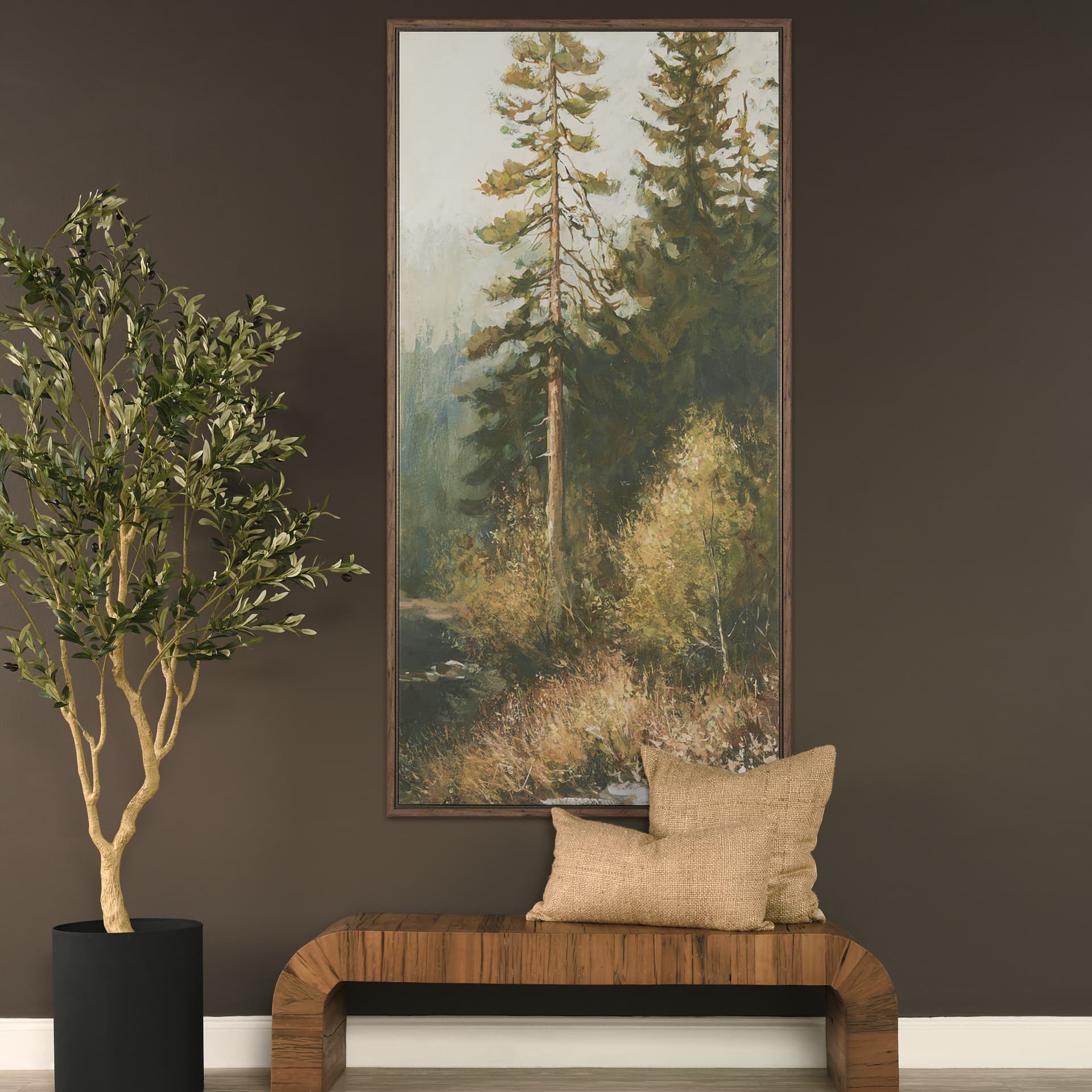 Heart of the Forest III by Mercana Studio Hand-Embellished Textured Framed Canvas Artwork — in a styled room