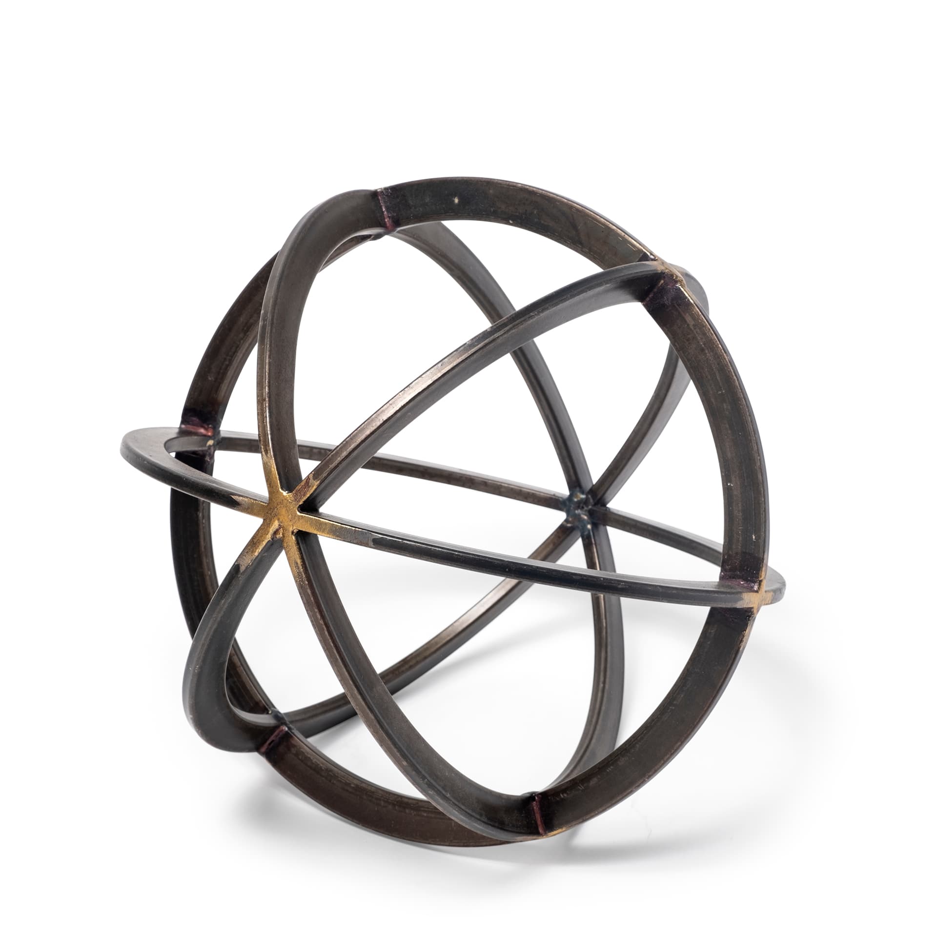 Galenna II (Medium) 9L x 9W Black Metal Circular Decorative Orb — product photograph