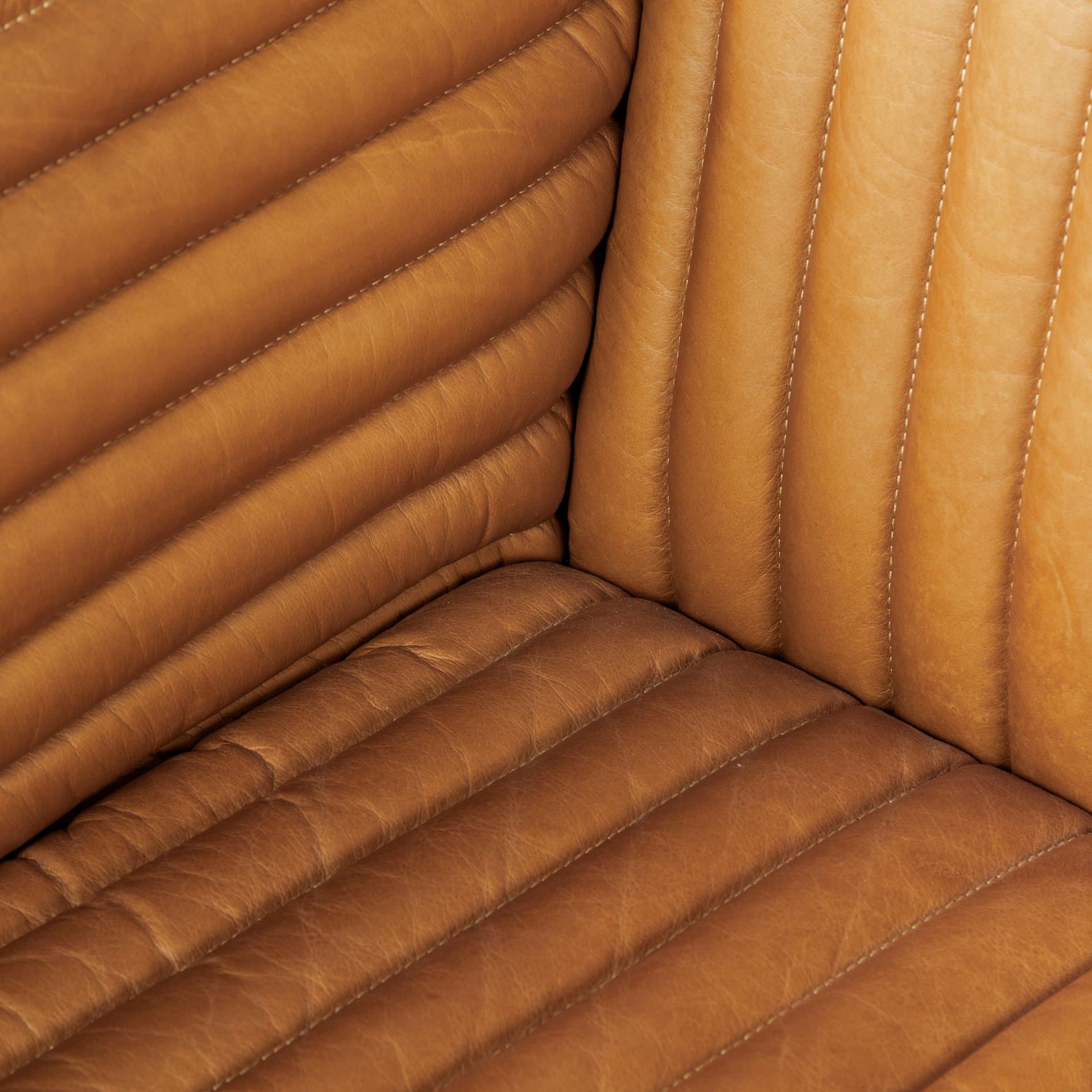 Ricciardo 82.5W Cognac Leather Three Seater Sofa — product photograph